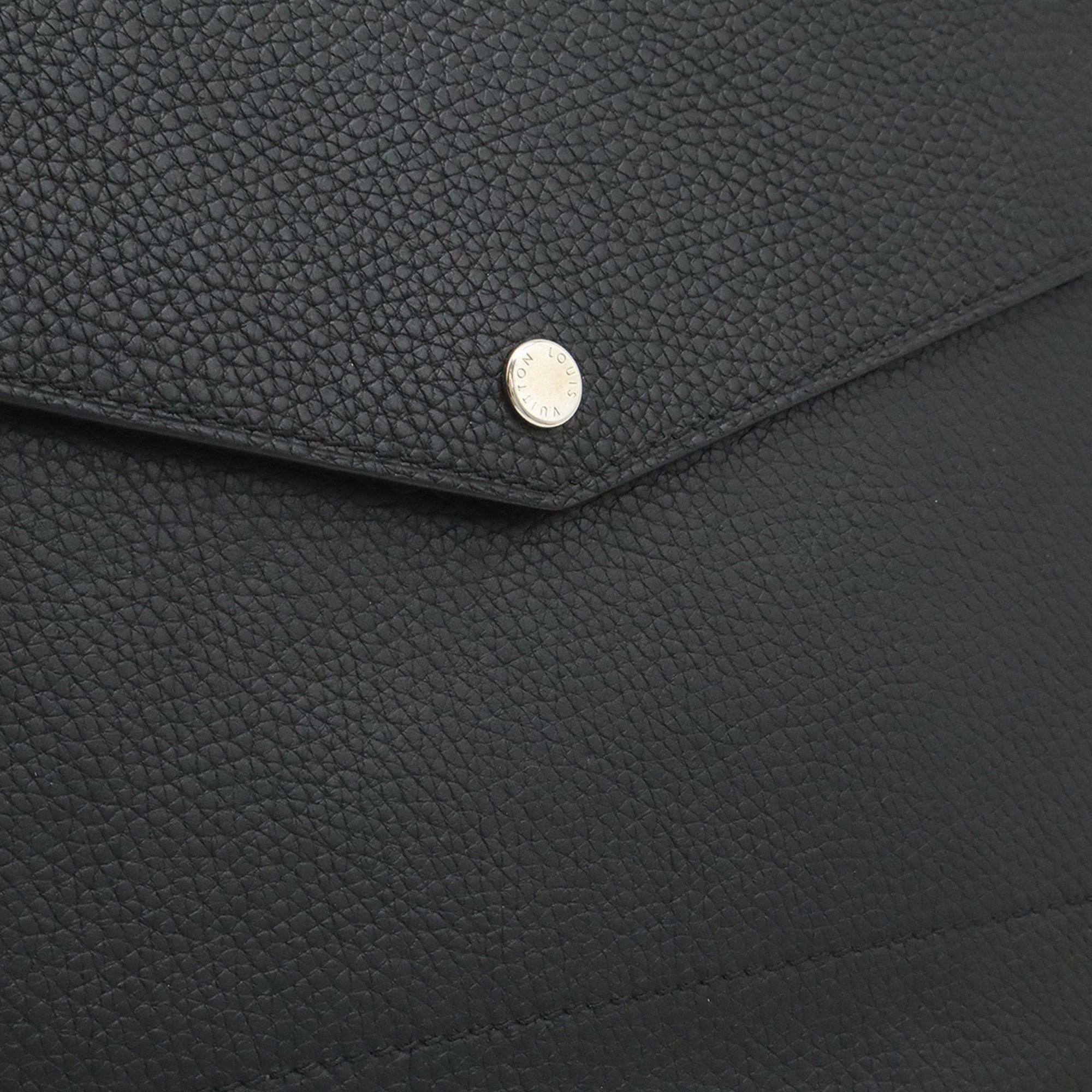 Louis Vuitton Noir Leather Clutch Bag Pochette (Pre-Owned)