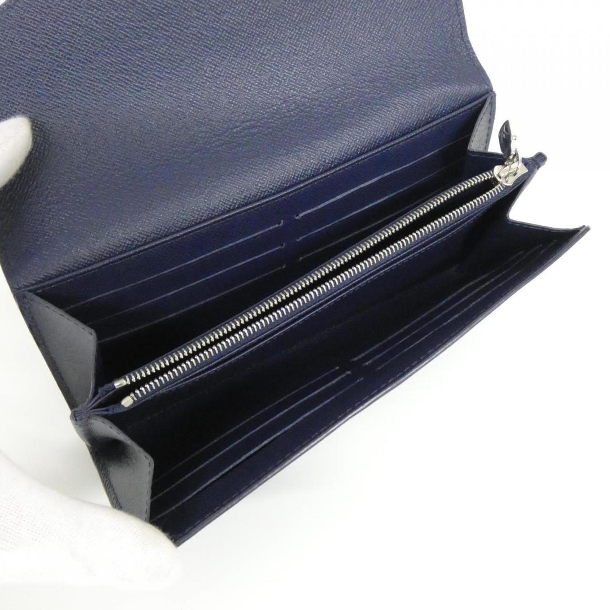 Louis Vuitton Indigo Leather Long Wallet (Bi-Fold) (Pre-Owned)