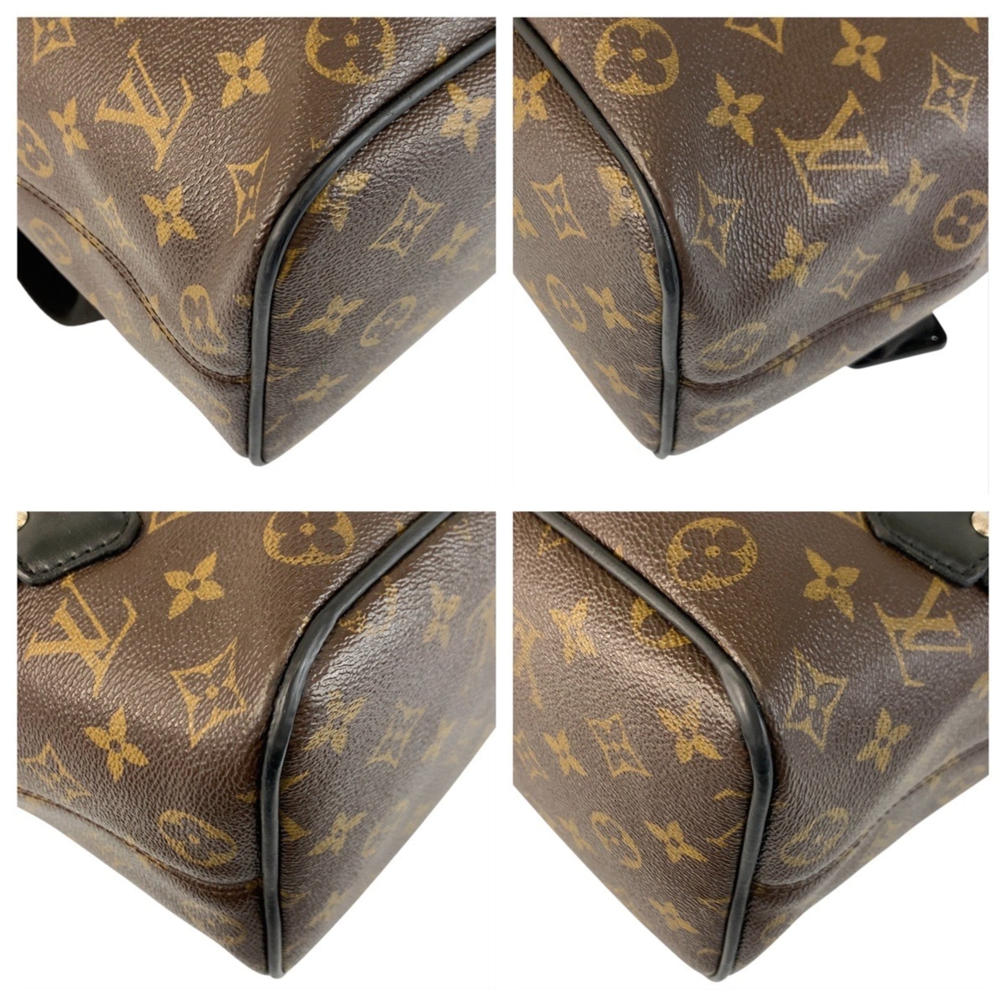 Louis Vuitton Black Brown Monogram Macassar Monogram Backpack (Pre-Owned)