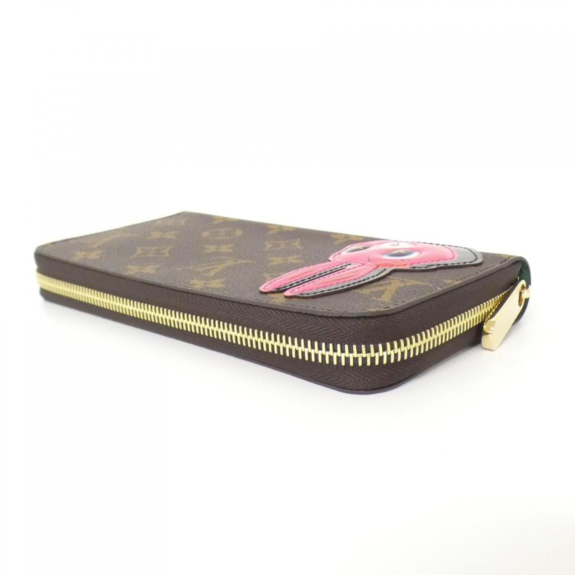Louis Vuitton Marron Coated Canvas Long Wallet (Bi-Fold) (Pre-Owned)