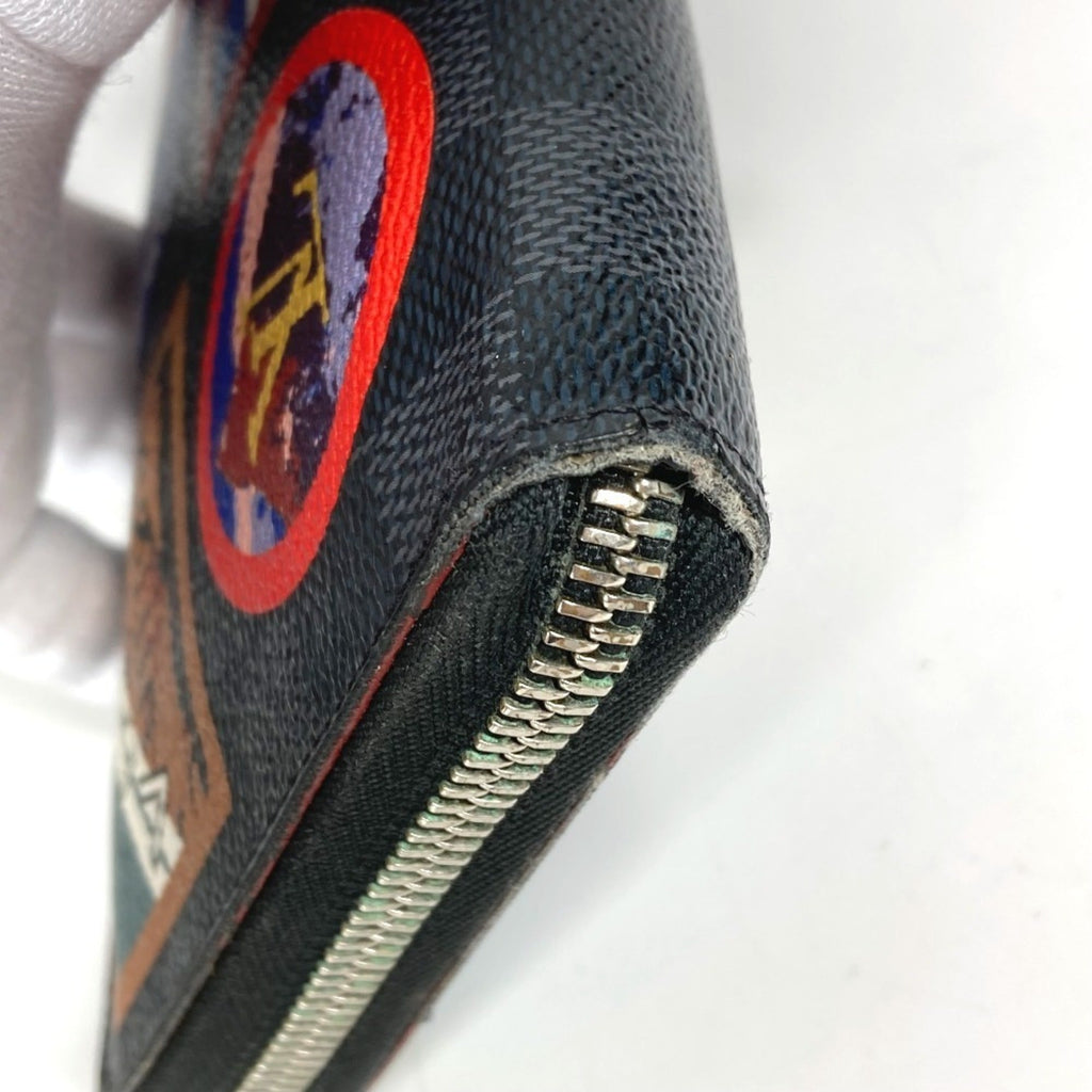 Louis Vuitton Black Multi-Color Damier Graphite Long Wallet (Bi-Fold) (Pre-Owned)
