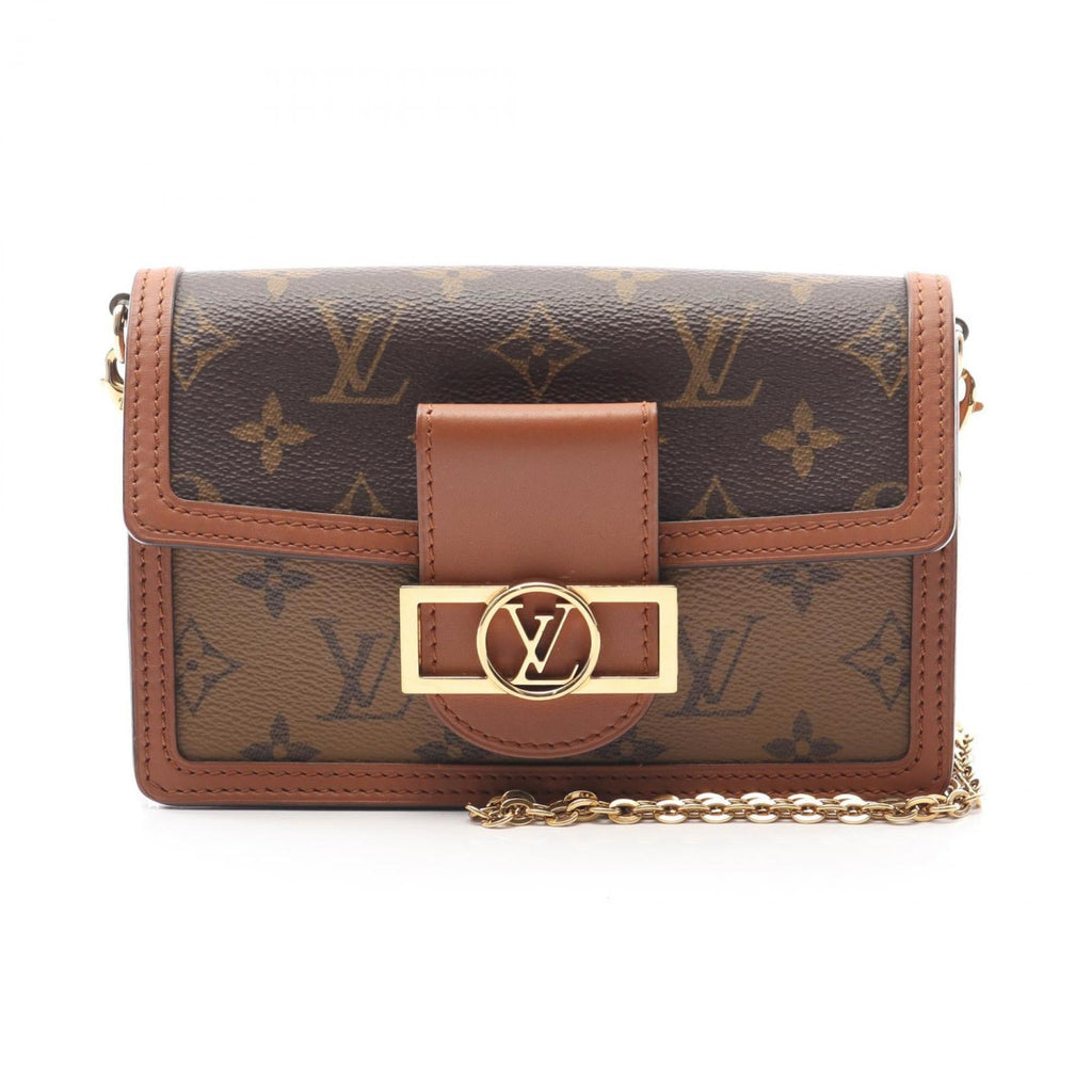 Louis Vuitton Beige Brown Coated Canvas Leather Shoulder Bag (Pre-Owned)