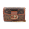 Louis Vuitton Beige Brown Coated Canvas Leather Shoulder Bag (Pre-Owned)