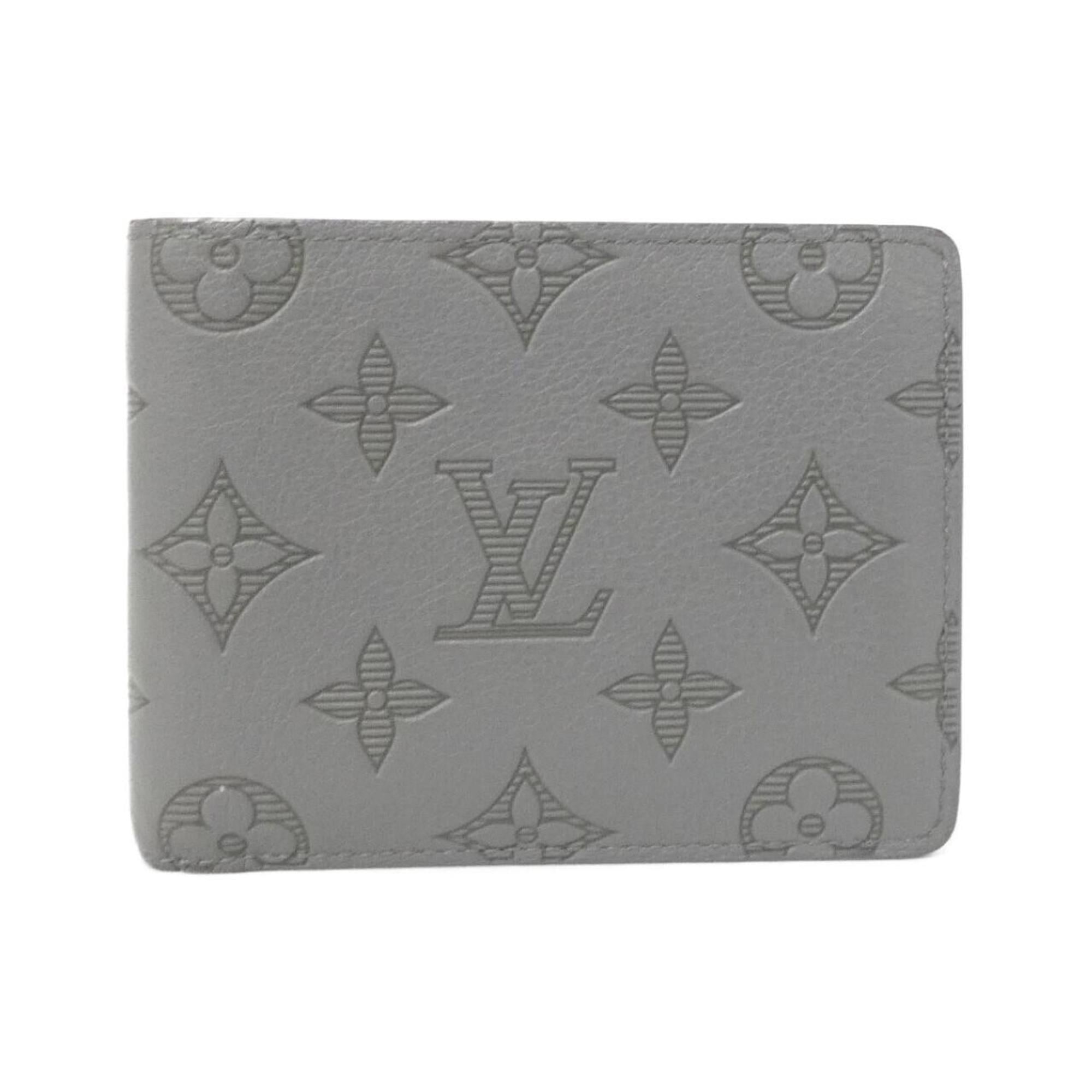 Louis Vuitton Gray Leather Bill Wallet (Bi-Fold) (Pre-Owned)