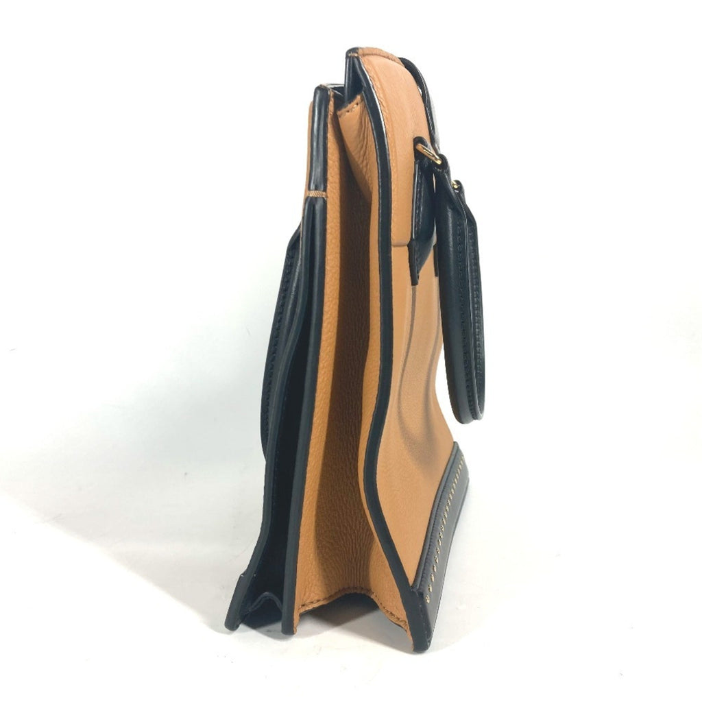 Louis Vuitton Beige Black Leather Handbag Tote Bag (Pre-Owned)