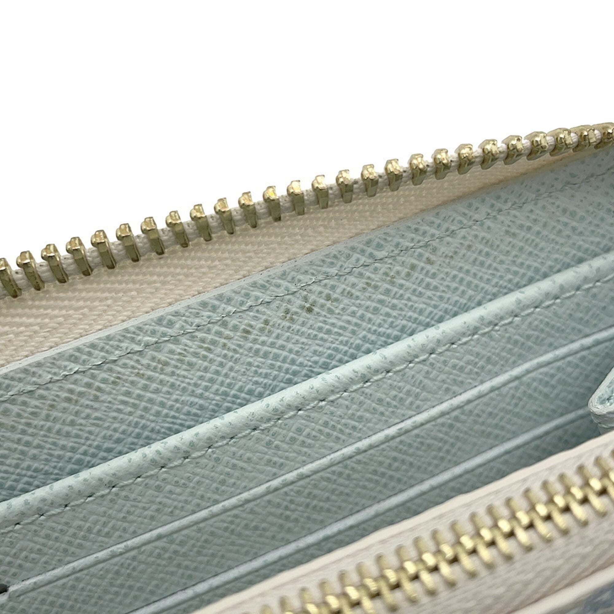 Louis Vuitton Beige Light Green Long Wallet (Bi-Fold) (Pre-Owned)