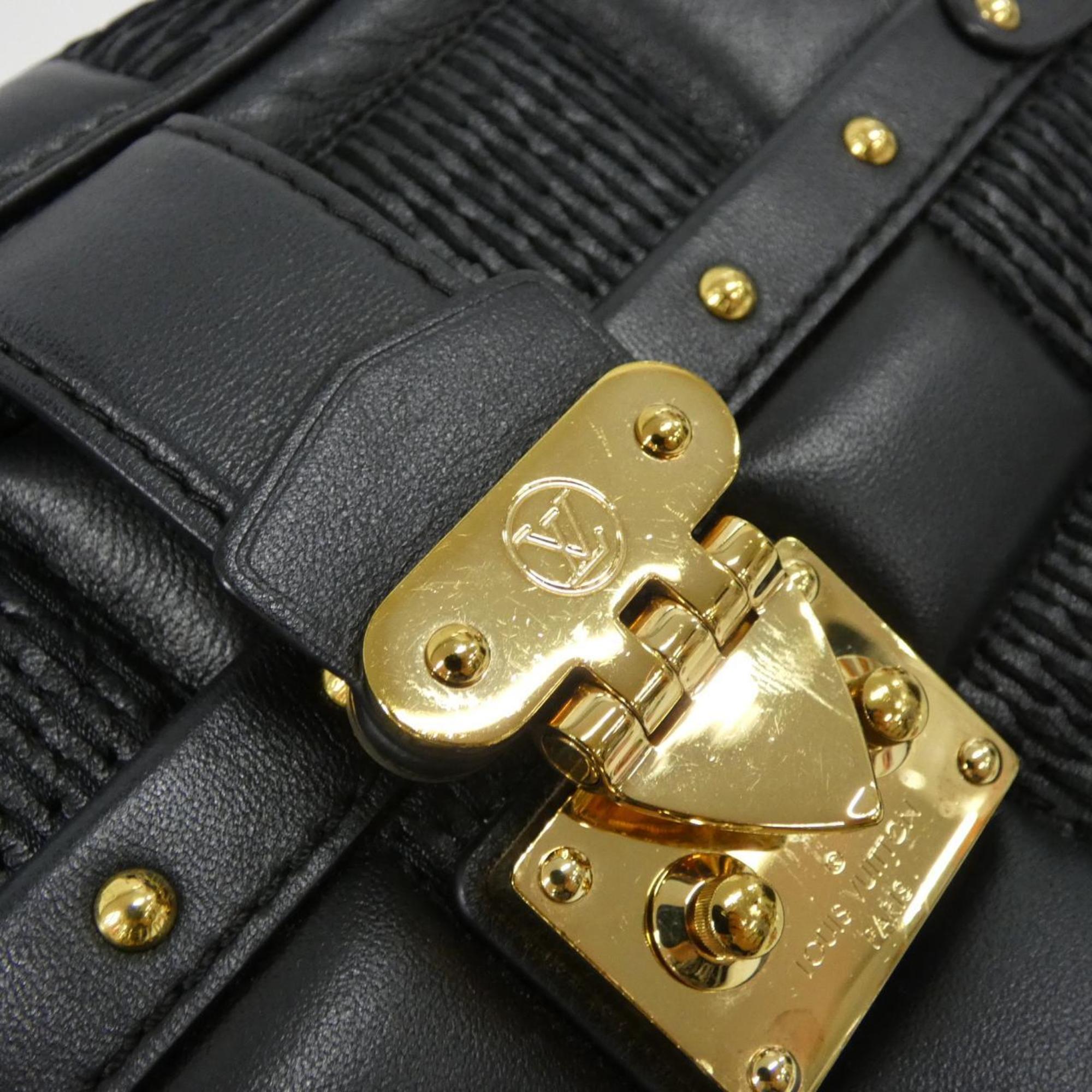 Louis Vuitton Black Leather Shoulder Bag (Pre-Owned)