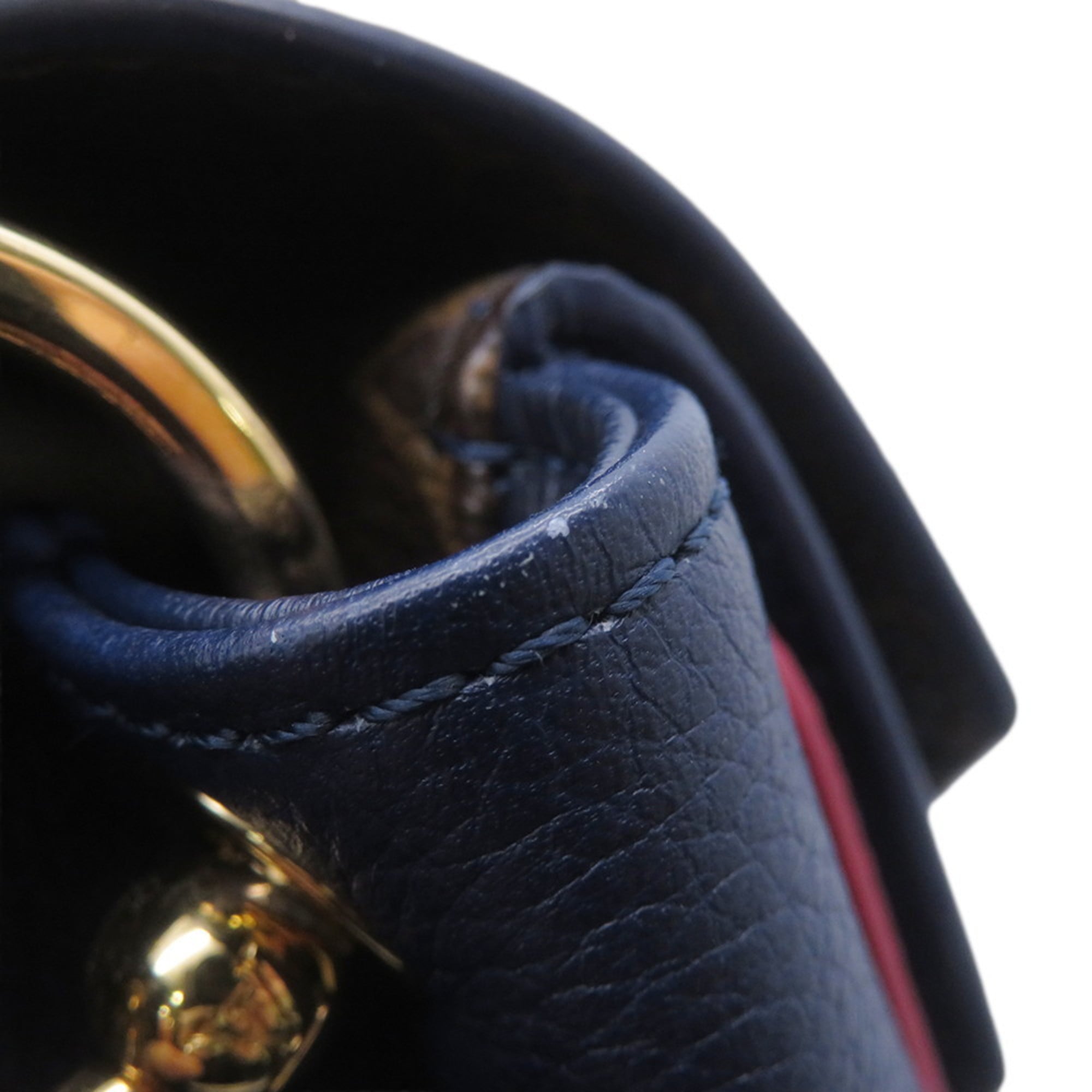 Louis Vuitton Monogram Navy Blue Leather Handbag (Pre-Owned)