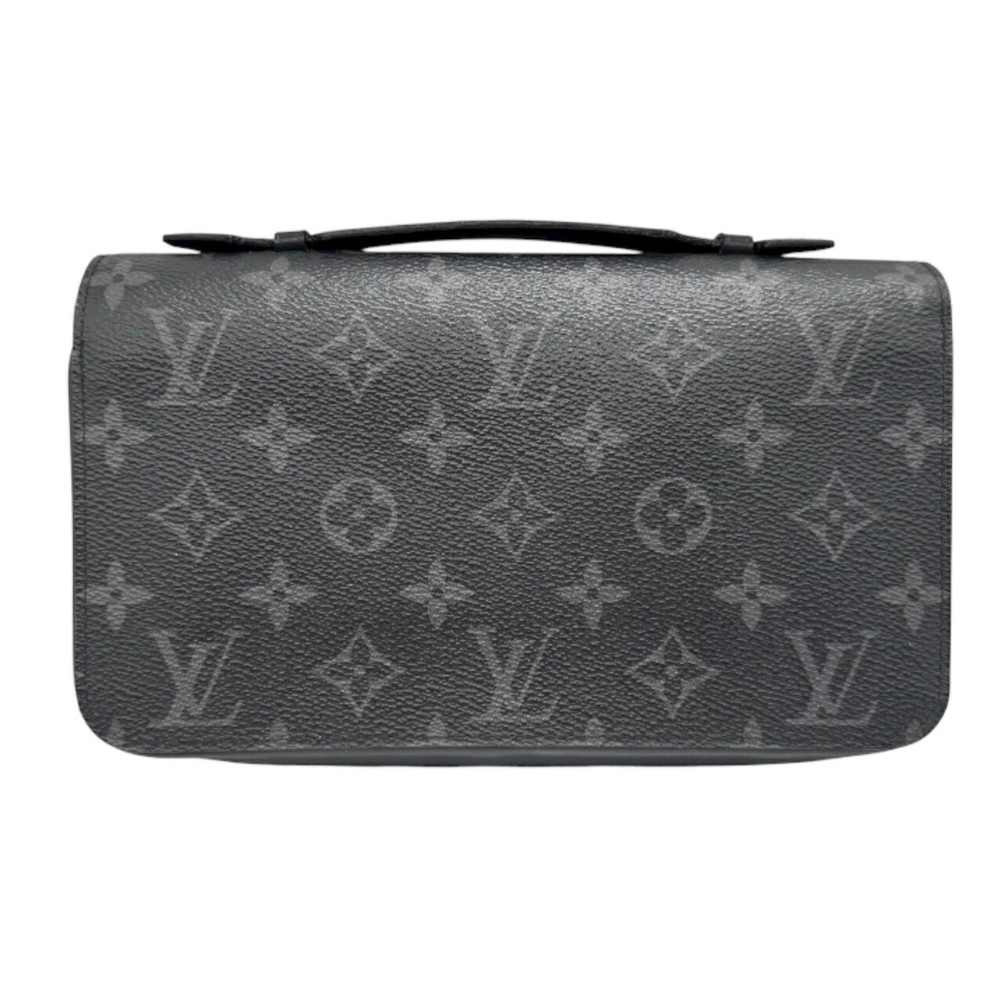 Louis Vuitton Black Gray Monogram Eclipse Monogram Eclipse Long Wallet (Bi-Fold) (Pre-Owned)