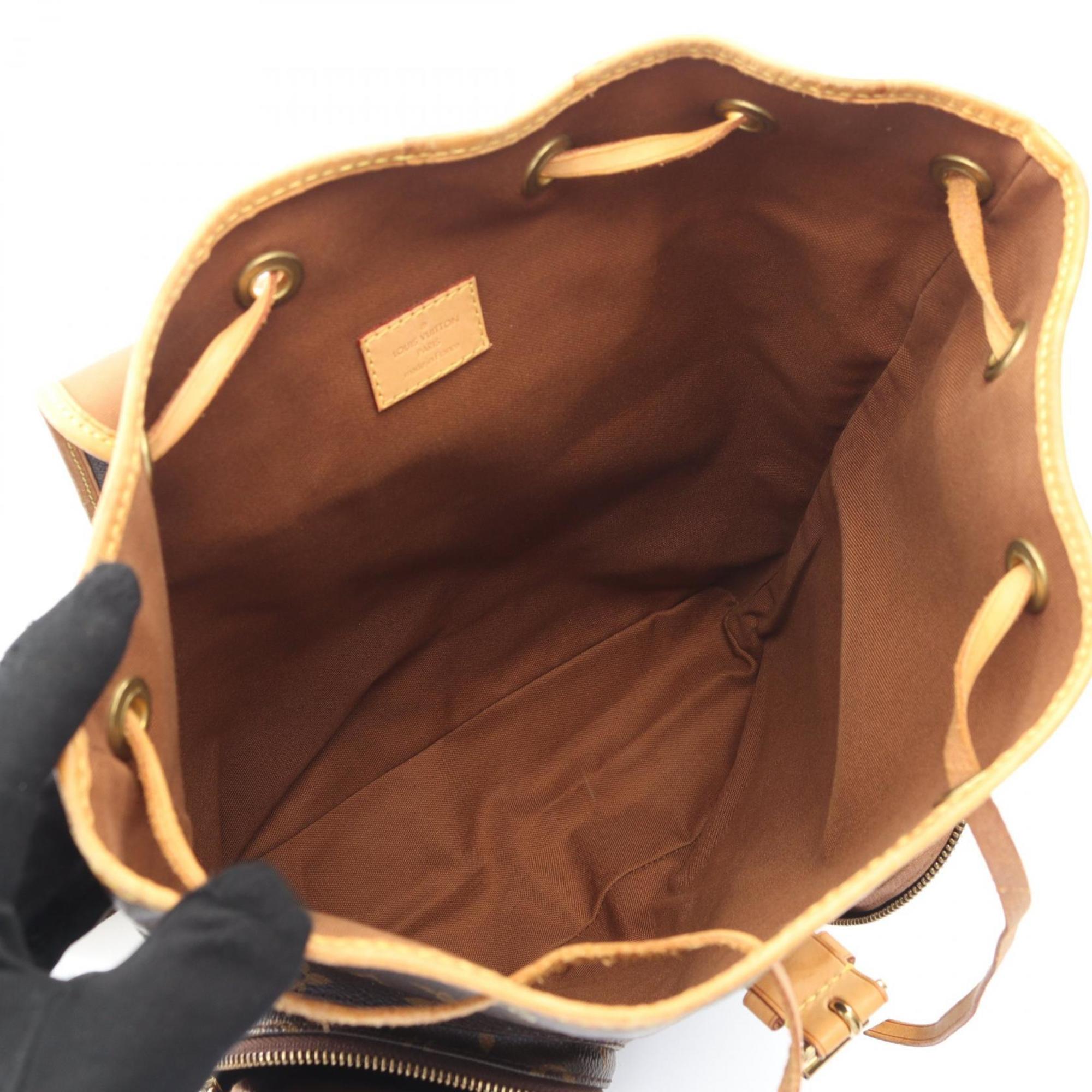 Louis Vuitton Brown Coated Canvas Leather Backpack (Pre-Owned)