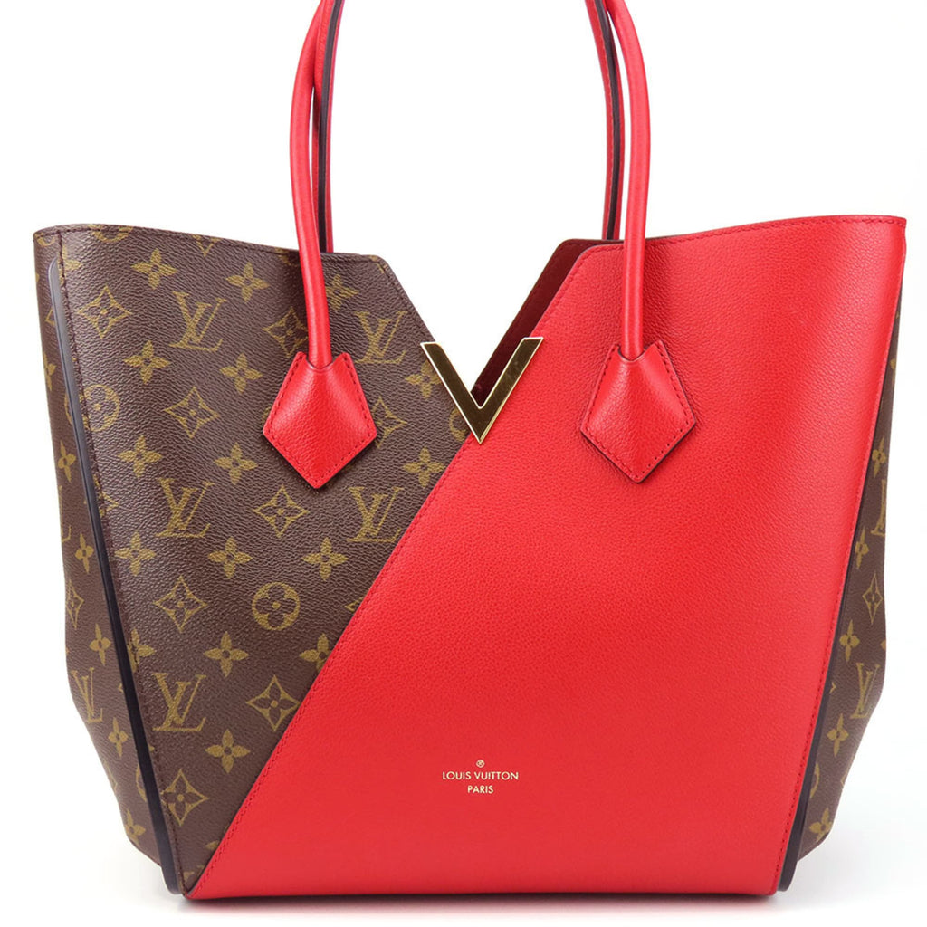 Louis Vuitton Monogram Cerise Red Brown Monogram Leather Tote Bag (Pre-Owned)