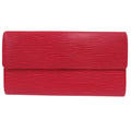 Louis Vuitton Epi Castilian Red Epi Leather Long Wallet (Tri-Fold) (Pre-Owned)