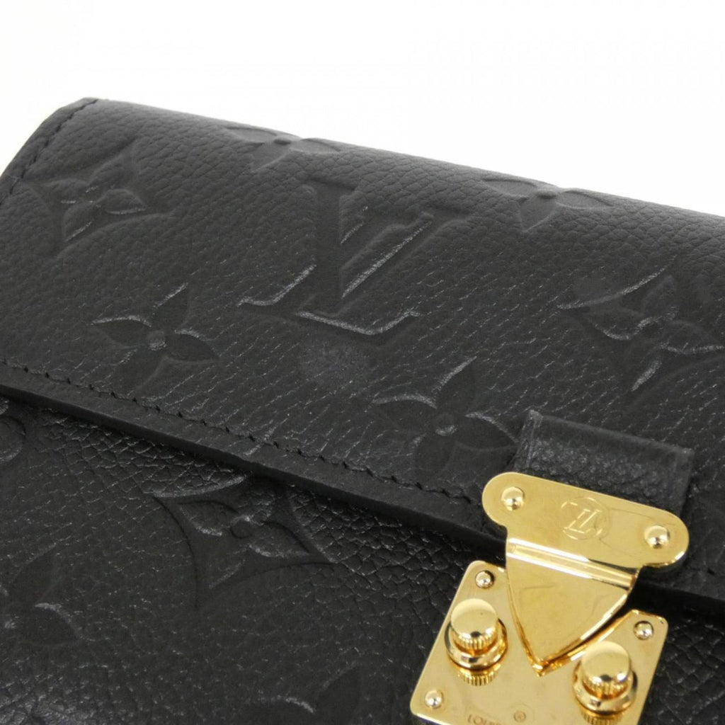Louis Vuitton Black Leather Long Wallet (Bi-Fold) (Pre-Owned)