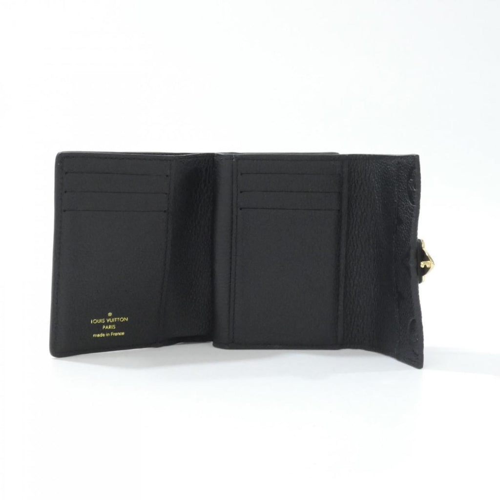 Louis Vuitton Black Leather Wallet (Tri-Fold) (Pre-Owned)