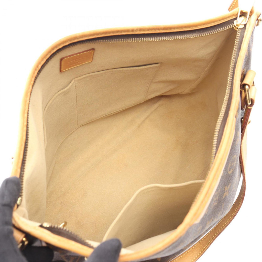 Louis Vuitton Brown Monogram Coated Canvas Leather Tote Bag (Pre-Owned)