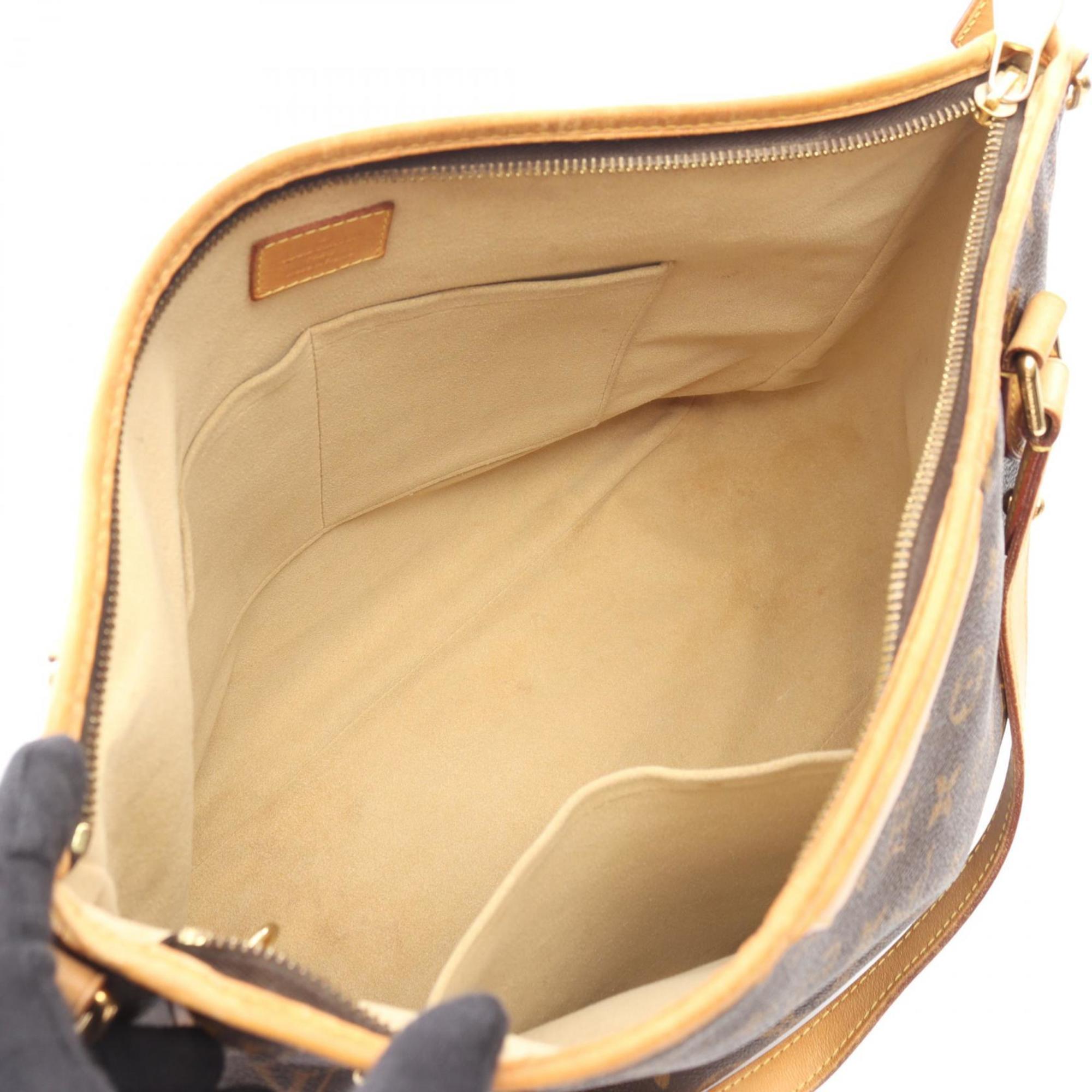 Louis Vuitton Brown Monogram Coated Canvas Leather Tote Bag (Pre-Owned)