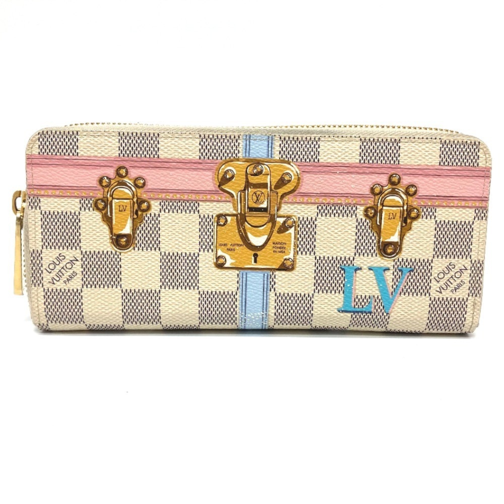 Louis Vuitton Damier Damier Azur White Damier Azur Long Wallet (Bi-Fold) (Pre-Owned)