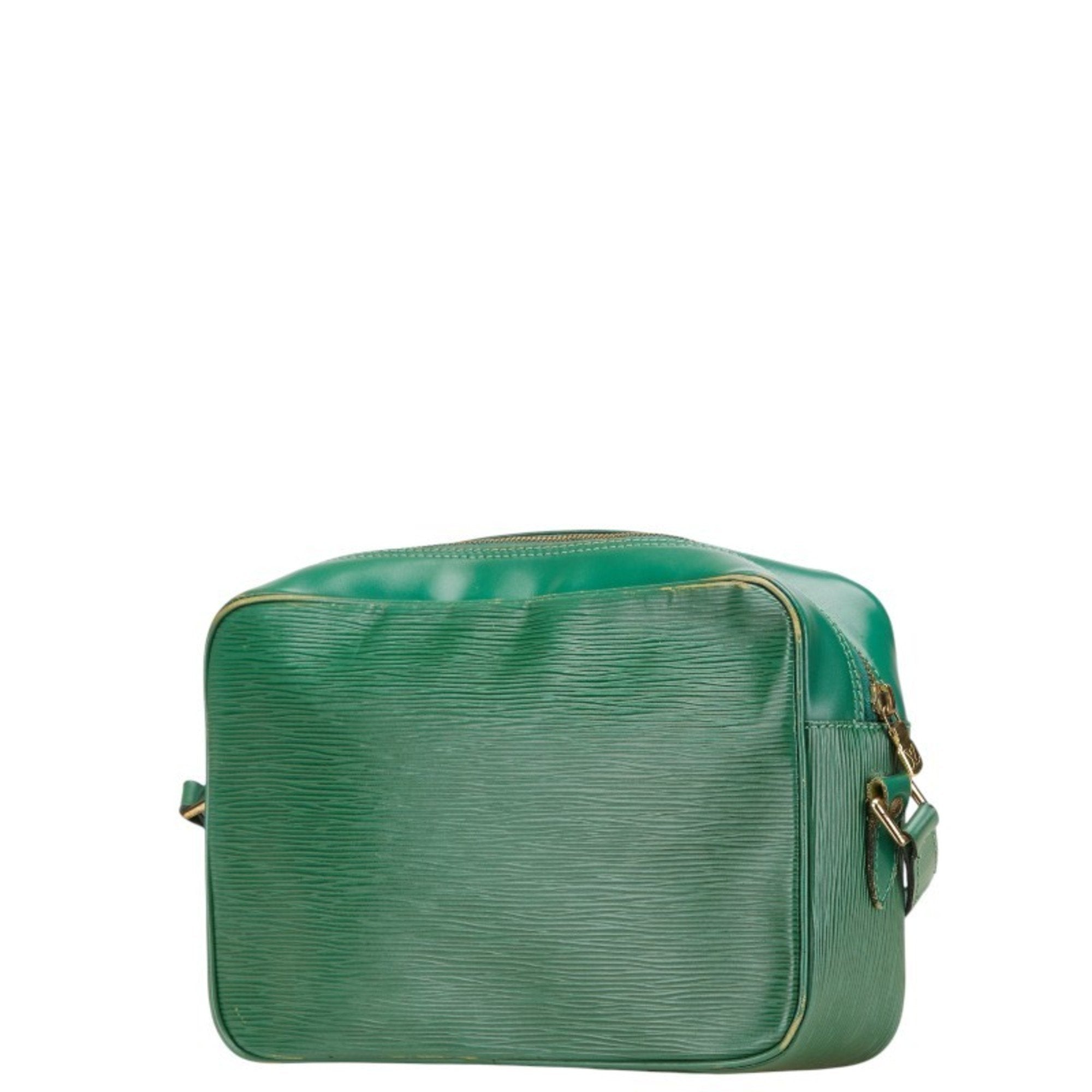 Louis Vuitton Borneo Green Leather Shoulder Bag (Pre-Owned)