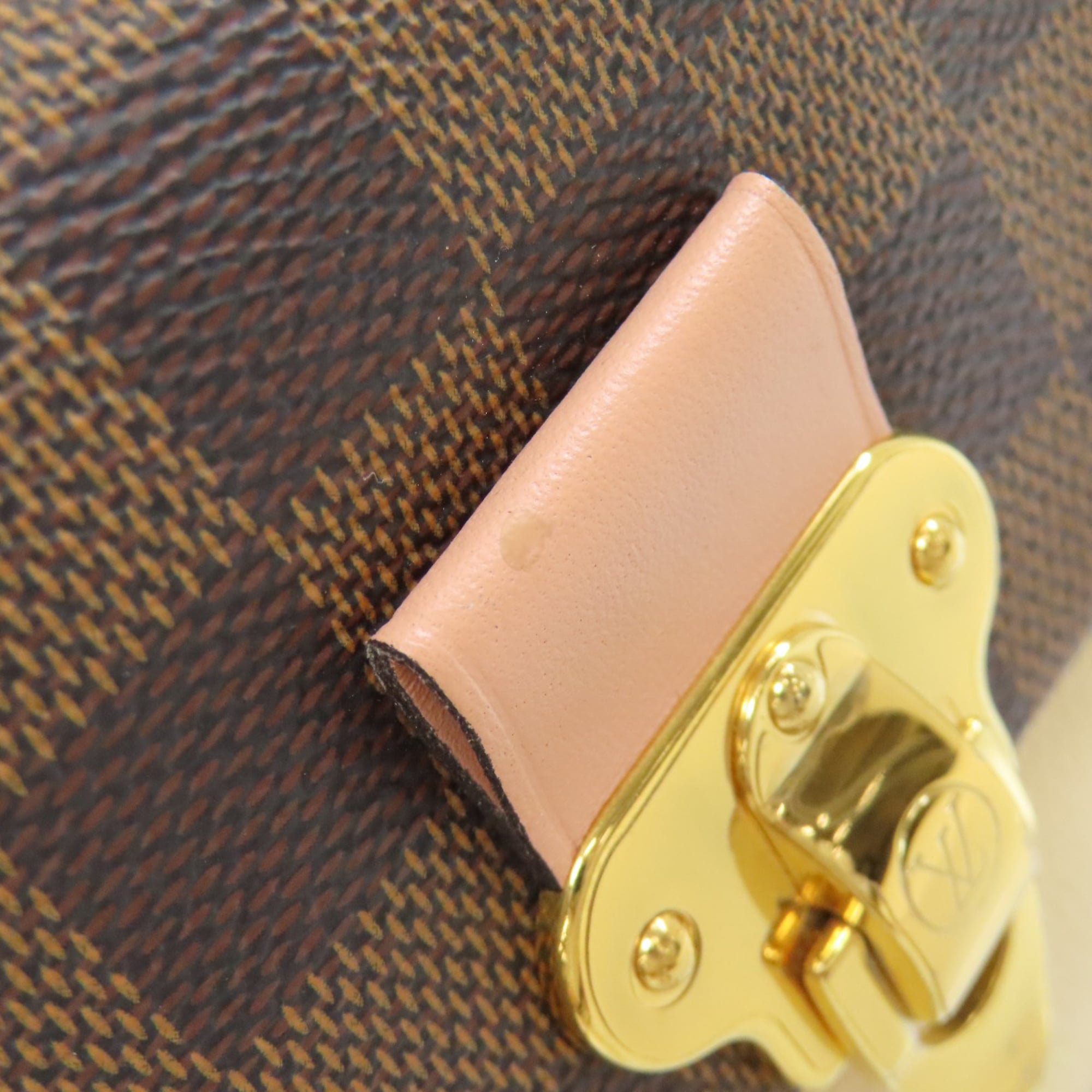 Louis Vuitton Brown Damier Canvas Ebene Damier Canvas Chain/Shoulder Wallet (Pre-Owned)