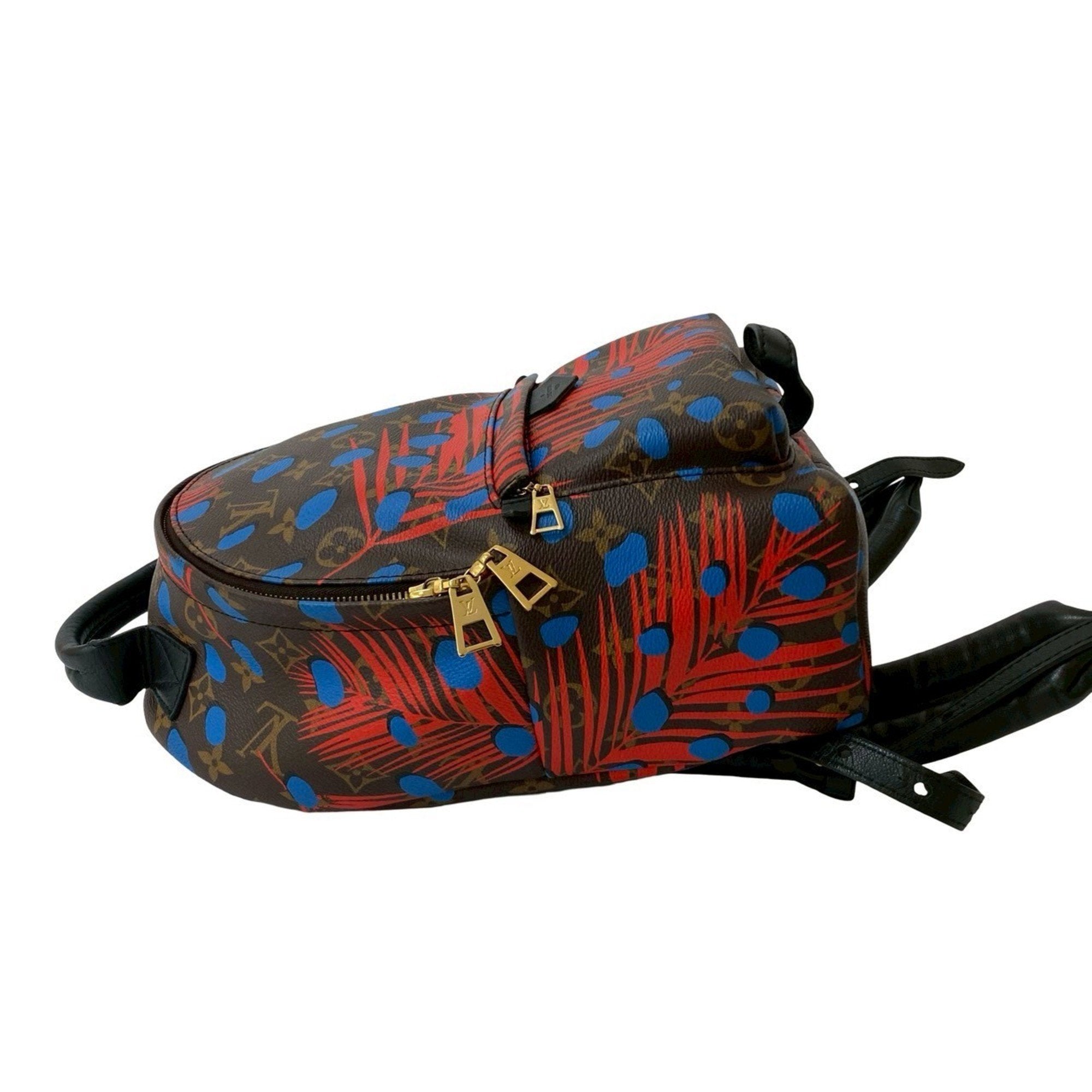 Louis Vuitton Blue Brown Red Color Leather Pvc Backpack (Pre-Owned)