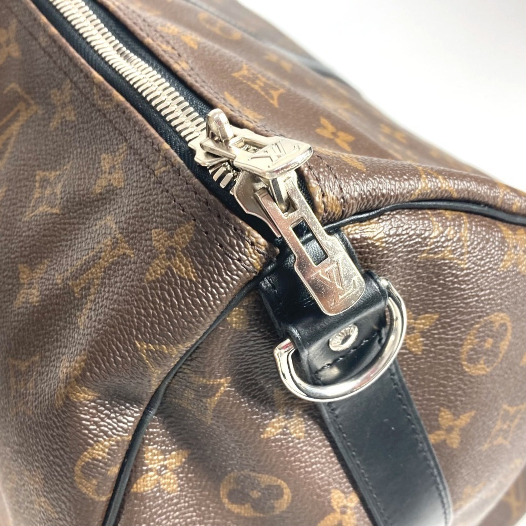 Louis Vuitton Monogram Macassar Black Brown Boston Bag Shoulder Bag (Pre-Owned)