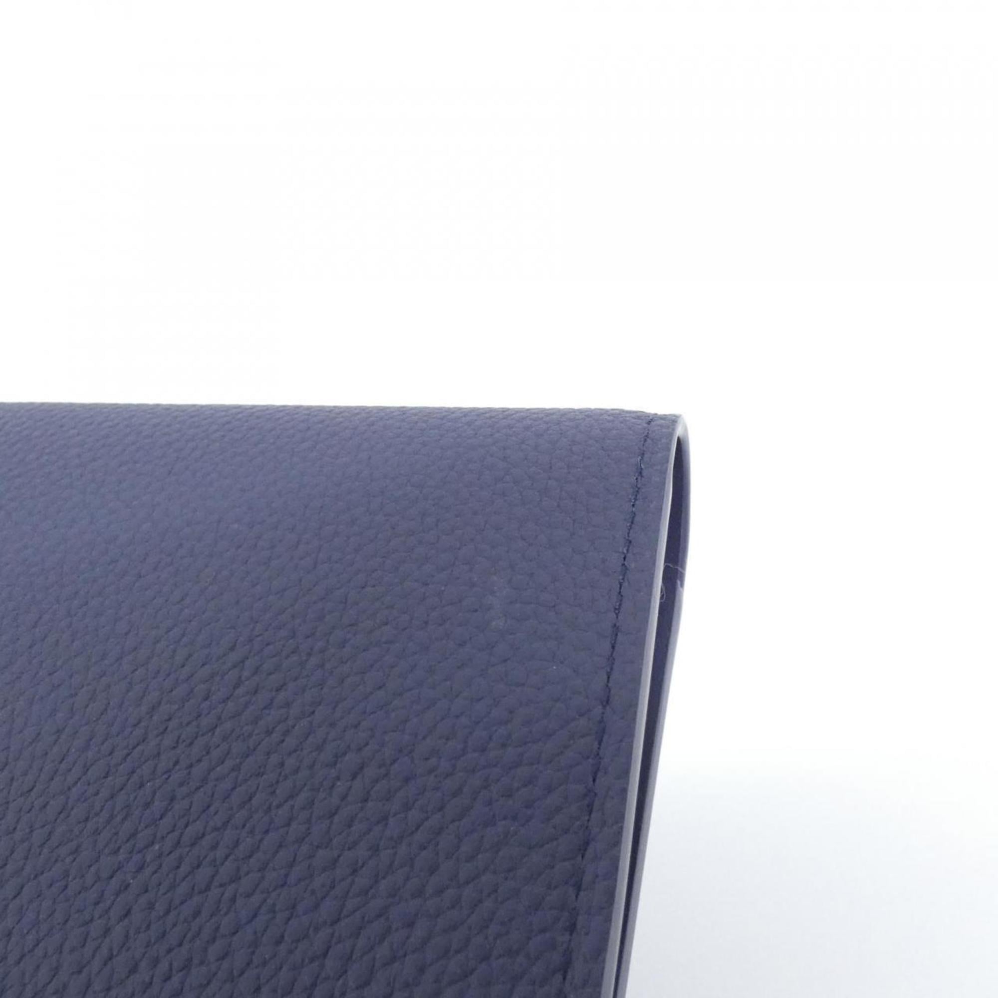 Louis Vuitton Navy Leather Long Wallet (Bi-Fold) (Pre-Owned)