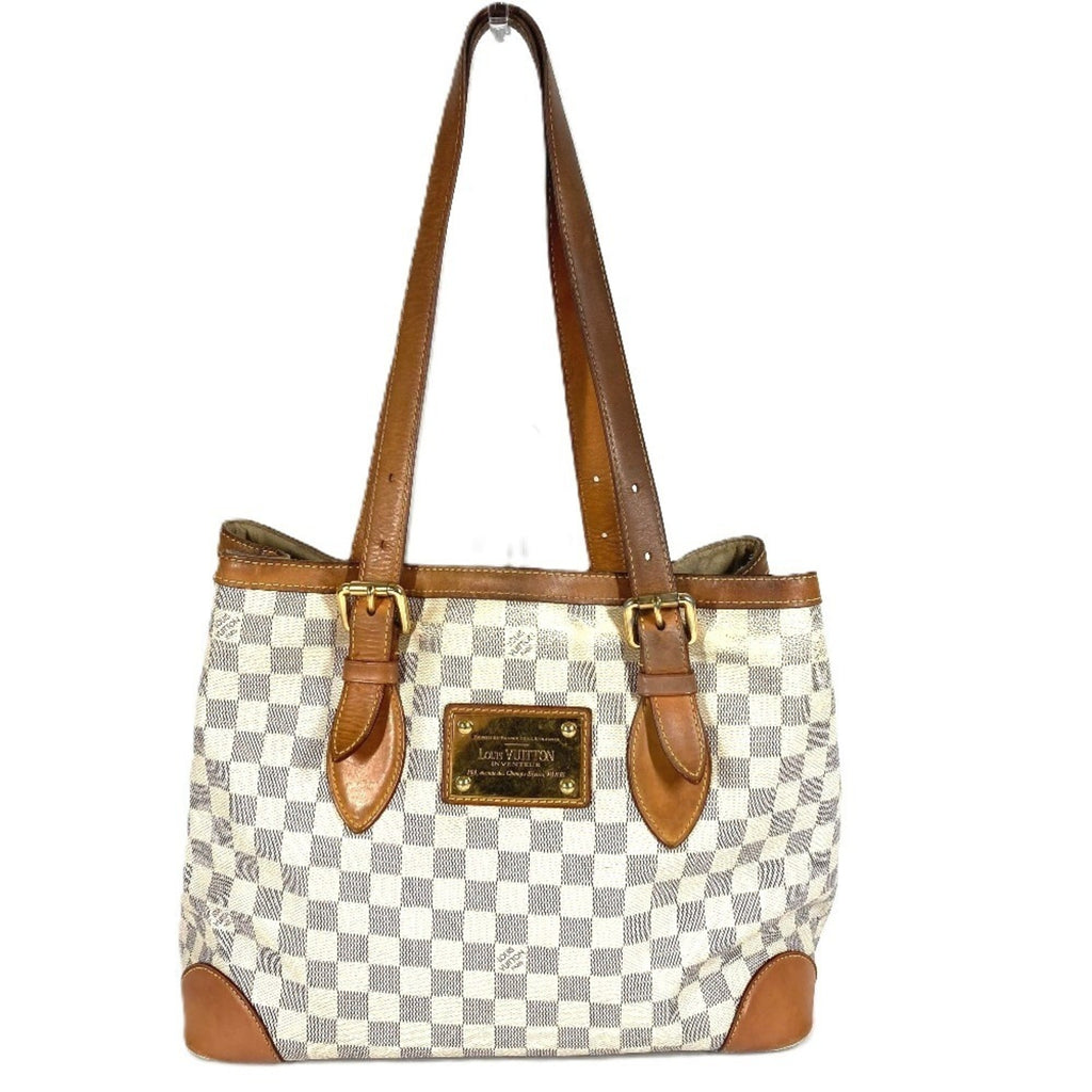 Louis Vuitton White Yellow Damier Azur Shoulder Bag Tote Bag (Pre-Owned)