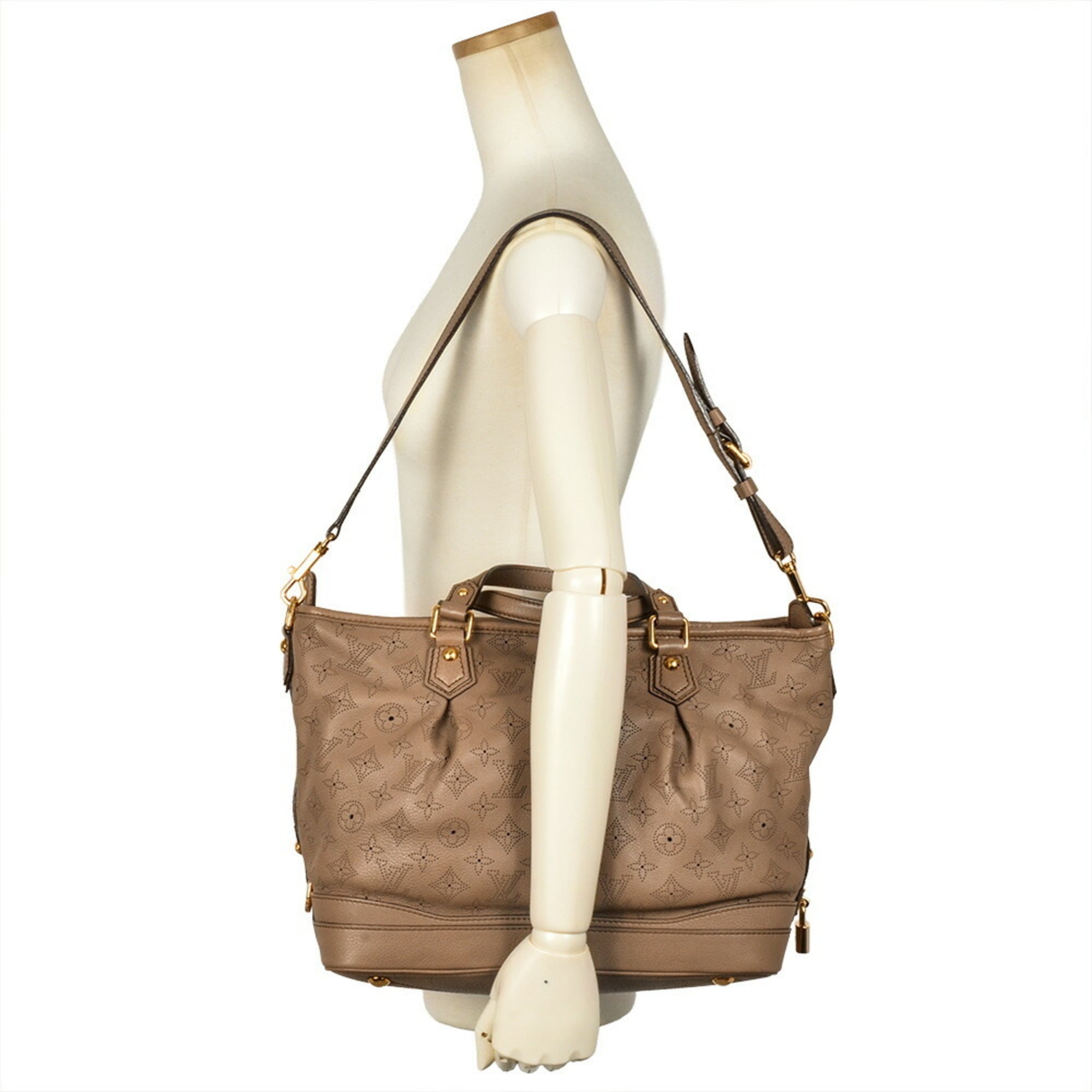Louis Vuitton Beige Beige Poodle Monogram Mahina Leather Tote Bag (Pre-Owned)