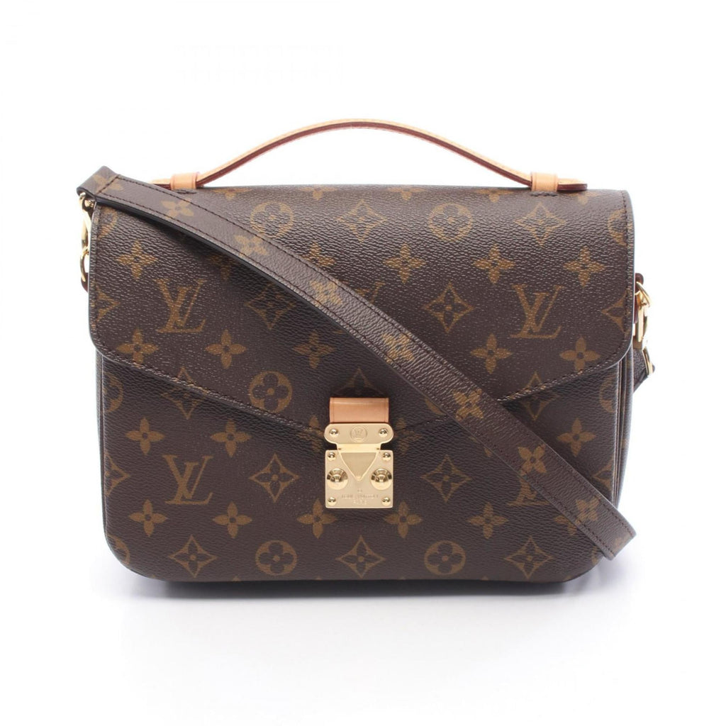 Louis Vuitton Brown Coated Canvas Leather Handbag Pochette (Pre-Owned)