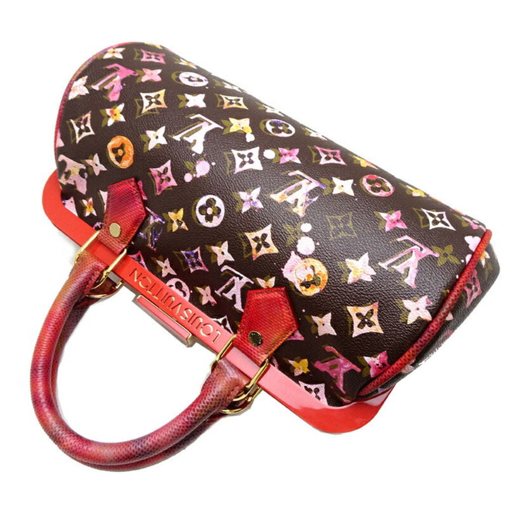 Louis Vuitton Monogram Watercolor Brown Marron Monogram Red Color Monogram Handbag (Pre-Owned)