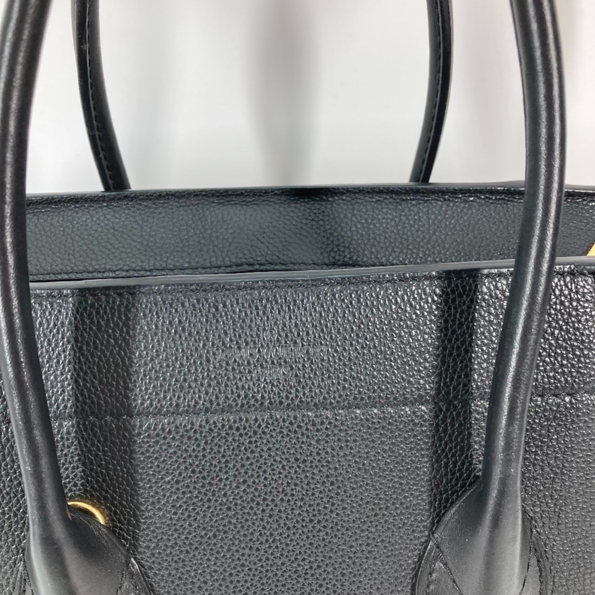 Louis Vuitton Black Noir Leather Handbag Shoulder Bag Tote Bag (Pre-Owned)