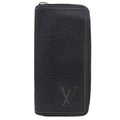 Louis Vuitton Black Leather Long Wallet (Bi-Fold) (Pre-Owned)
