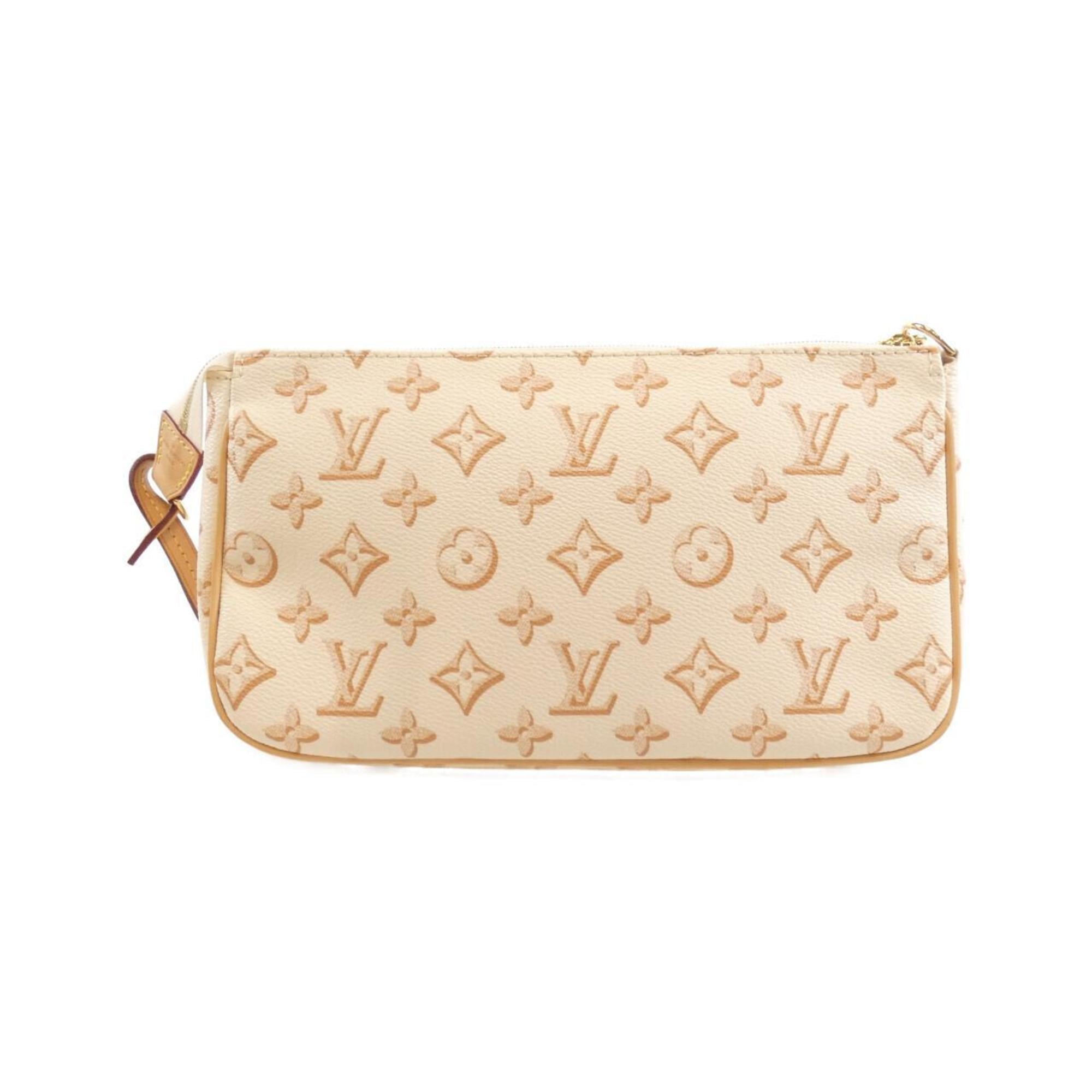Louis Vuitton Beige Coated Canvas Pochette Shoulder Bag (Pre-Owned)