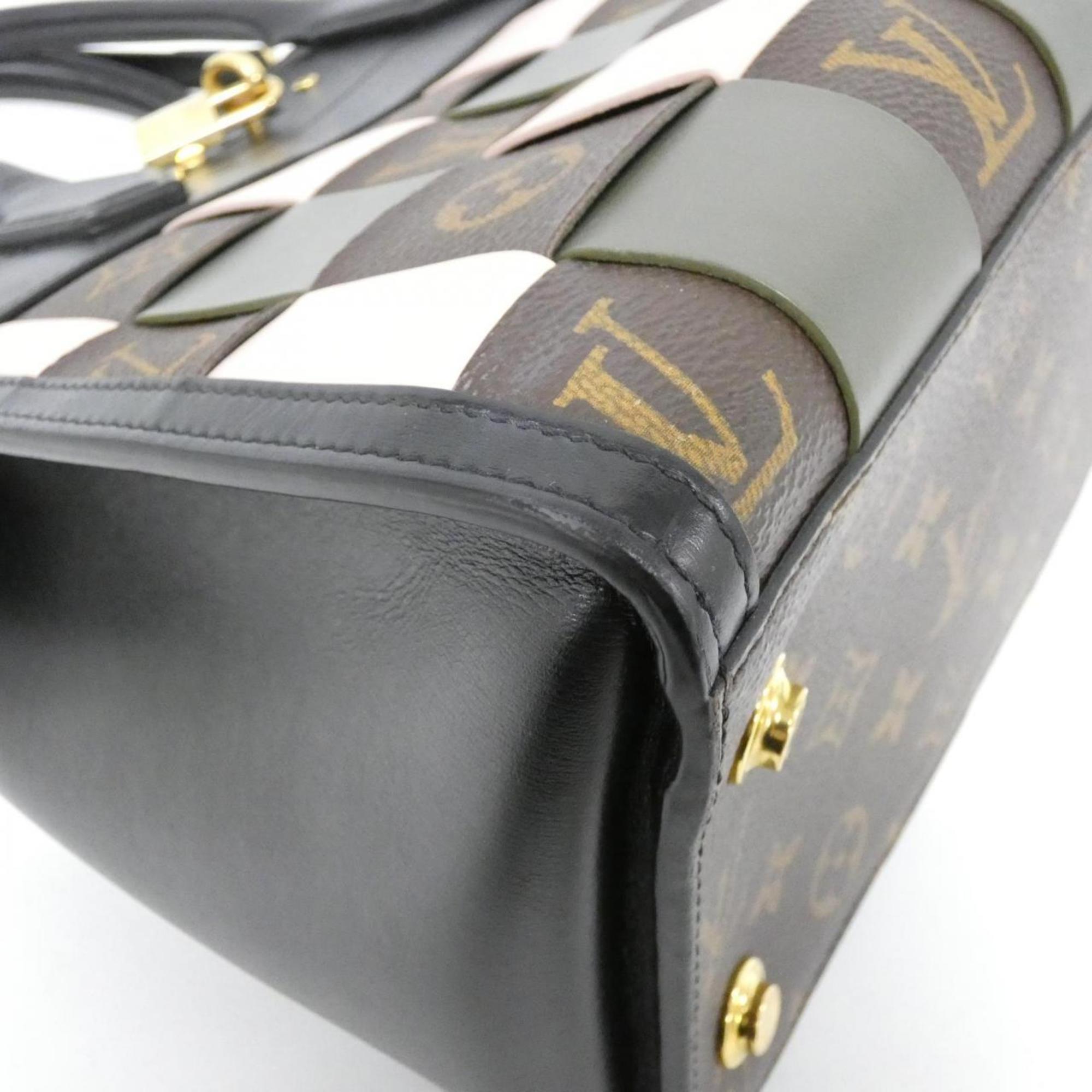 Louis Vuitton Black Coated Canvas Leather Handbag (Pre-Owned)