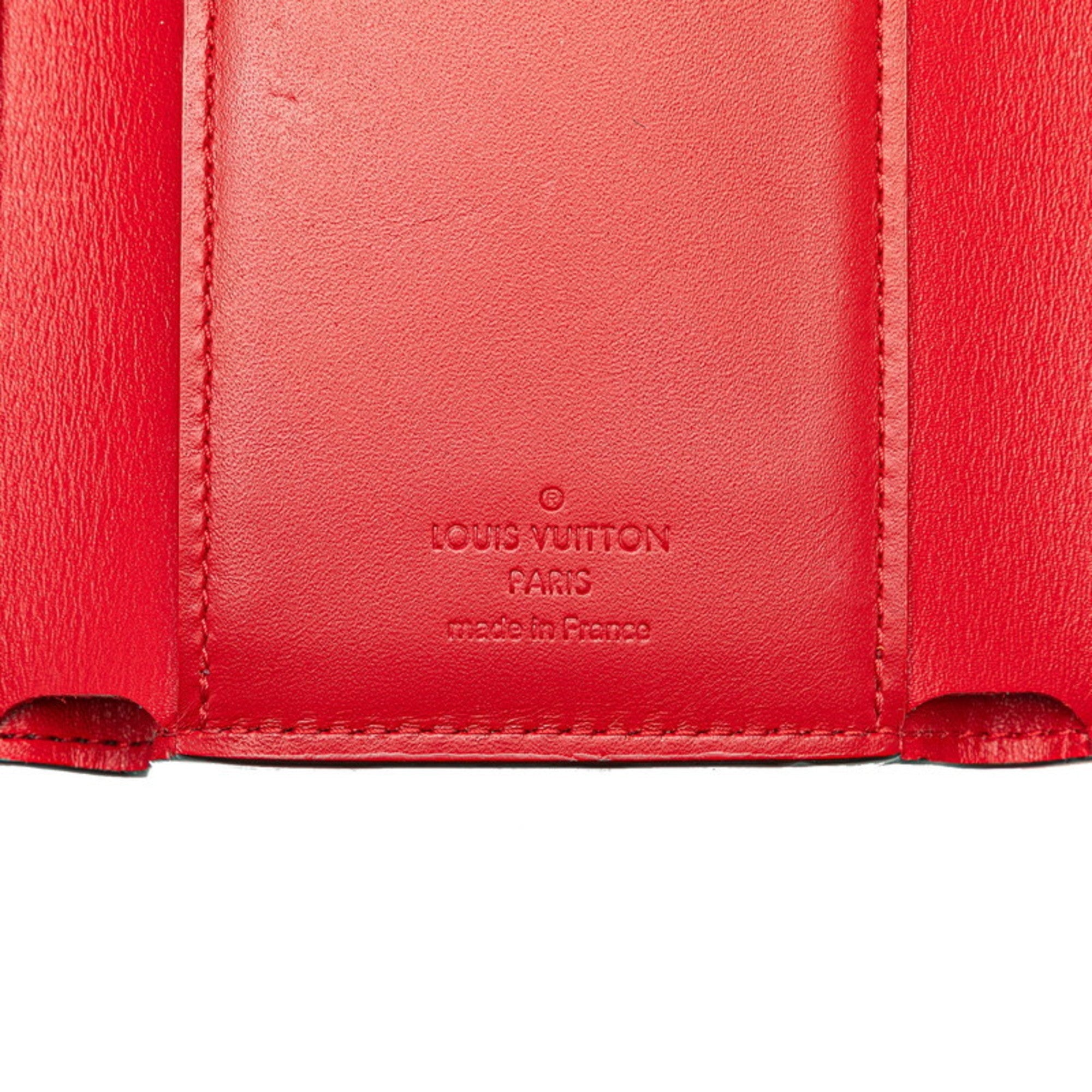 Louis Vuitton Cerise Monogram Red Color Leather Bill Wallet (Tri-Fold) (Pre-Owned)