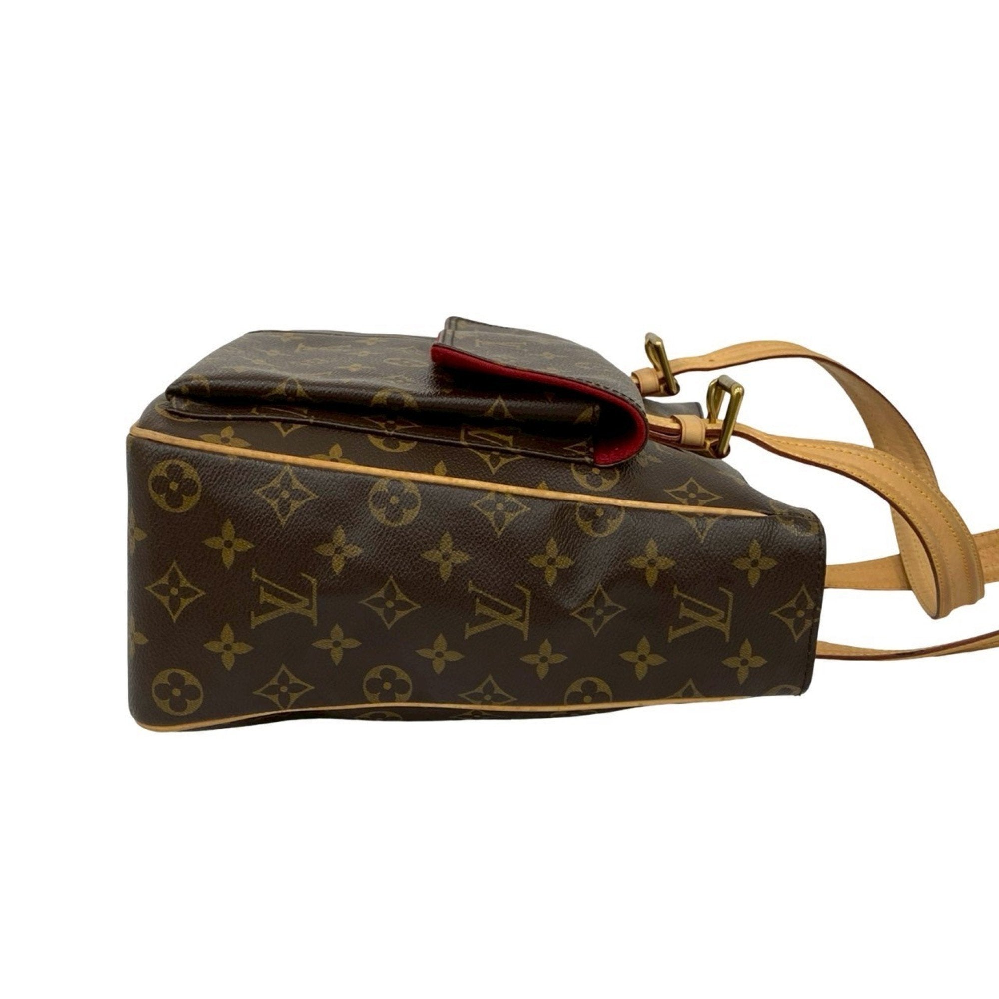 Louis Vuitton Brown Leather Pvc Handbag Tote Bag (Pre-Owned)