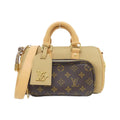 Louis Vuitton Beige Coated Canvas Leather Boston Bag (Pre-Owned)