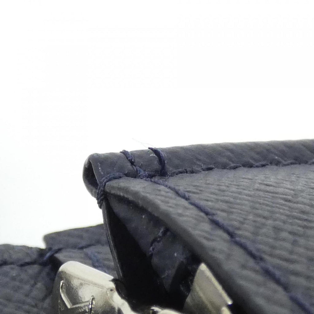 Louis Vuitton Navy Black Leather Long Wallet (Bi-Fold) (Pre-Owned)