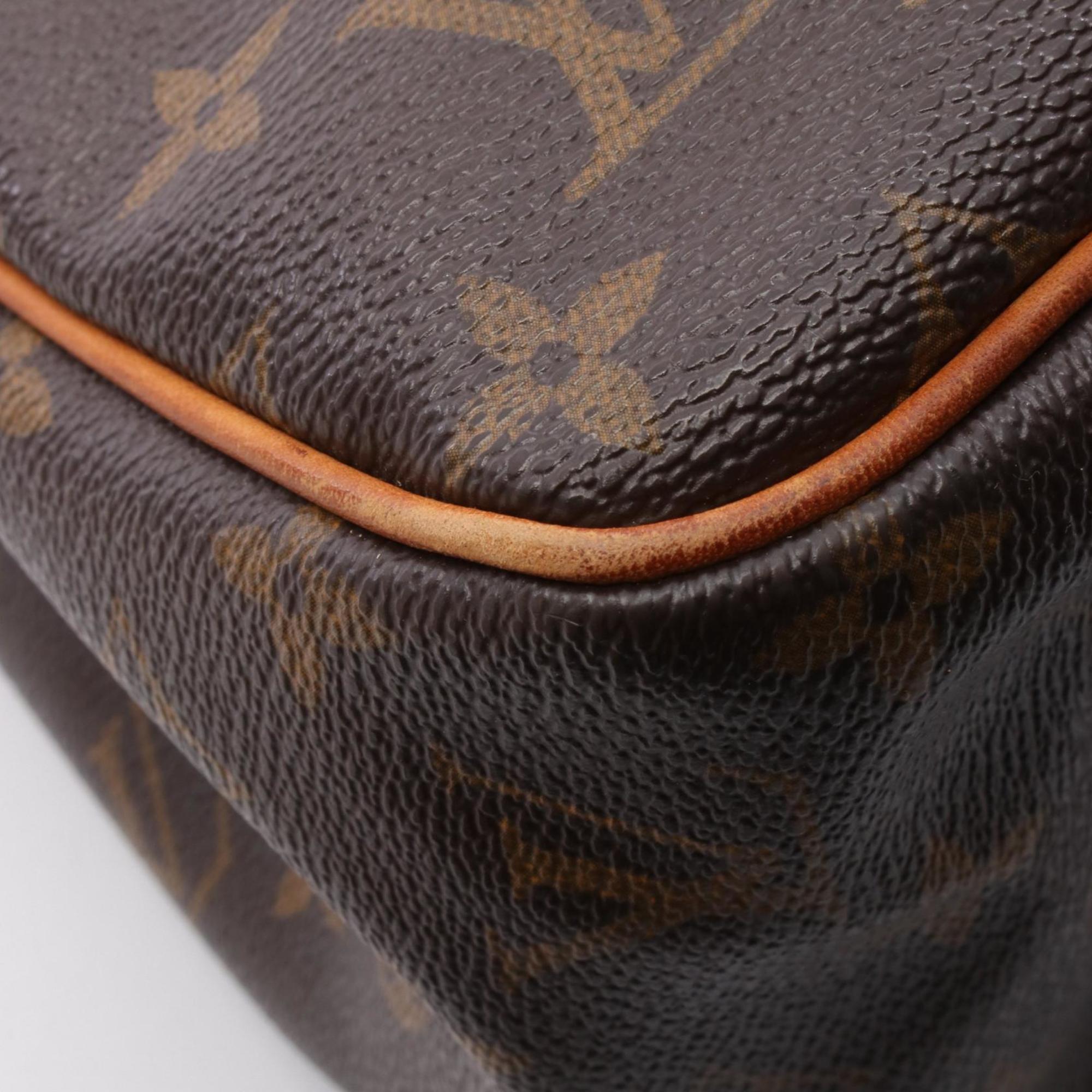 Louis Vuitton Monogram Brown Coated Canvas Leather Tote Bag (Pre-Owned)