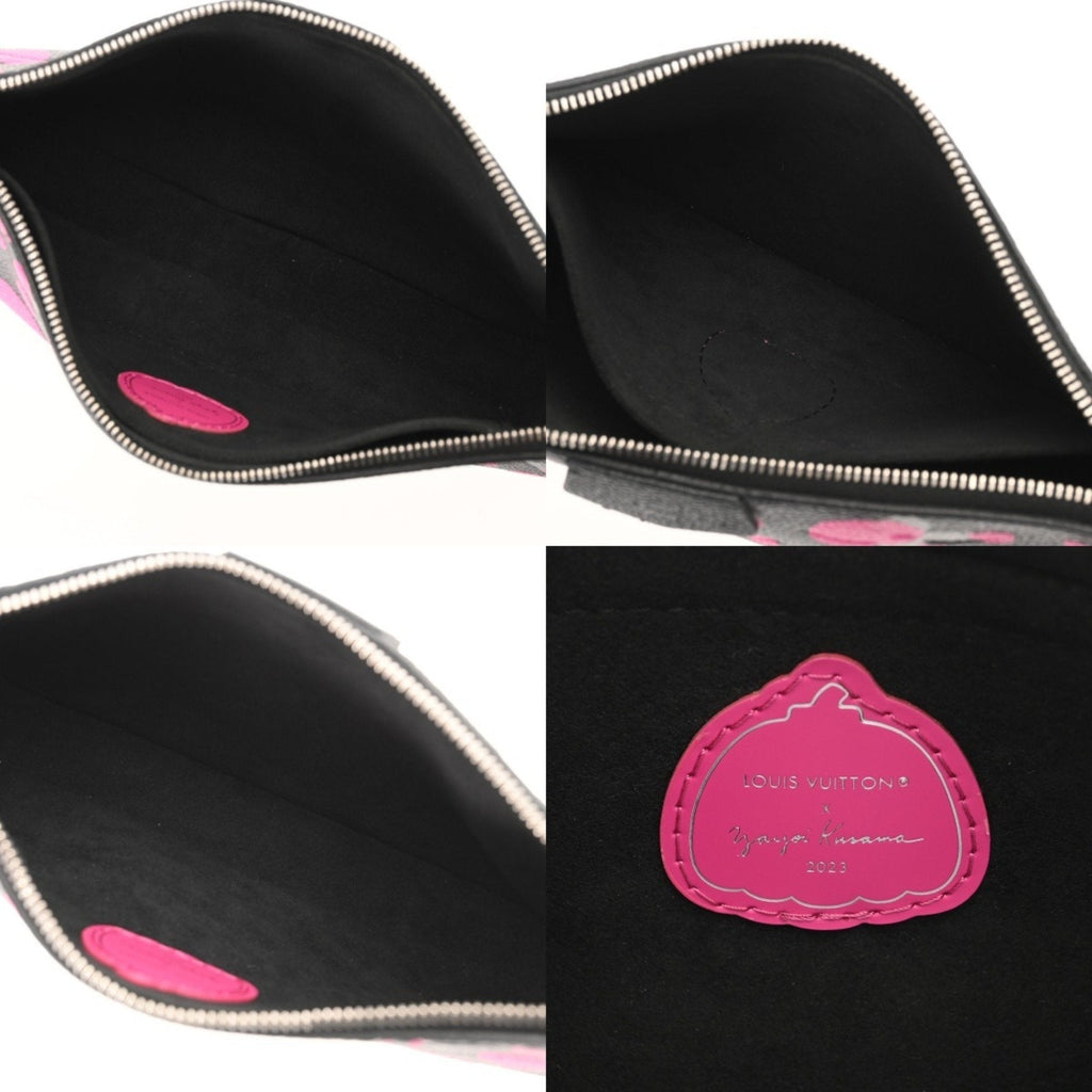 Louis Vuitton Noir Pink Leather Pochette Pouch Shoulder Bag (Pre-Owned)