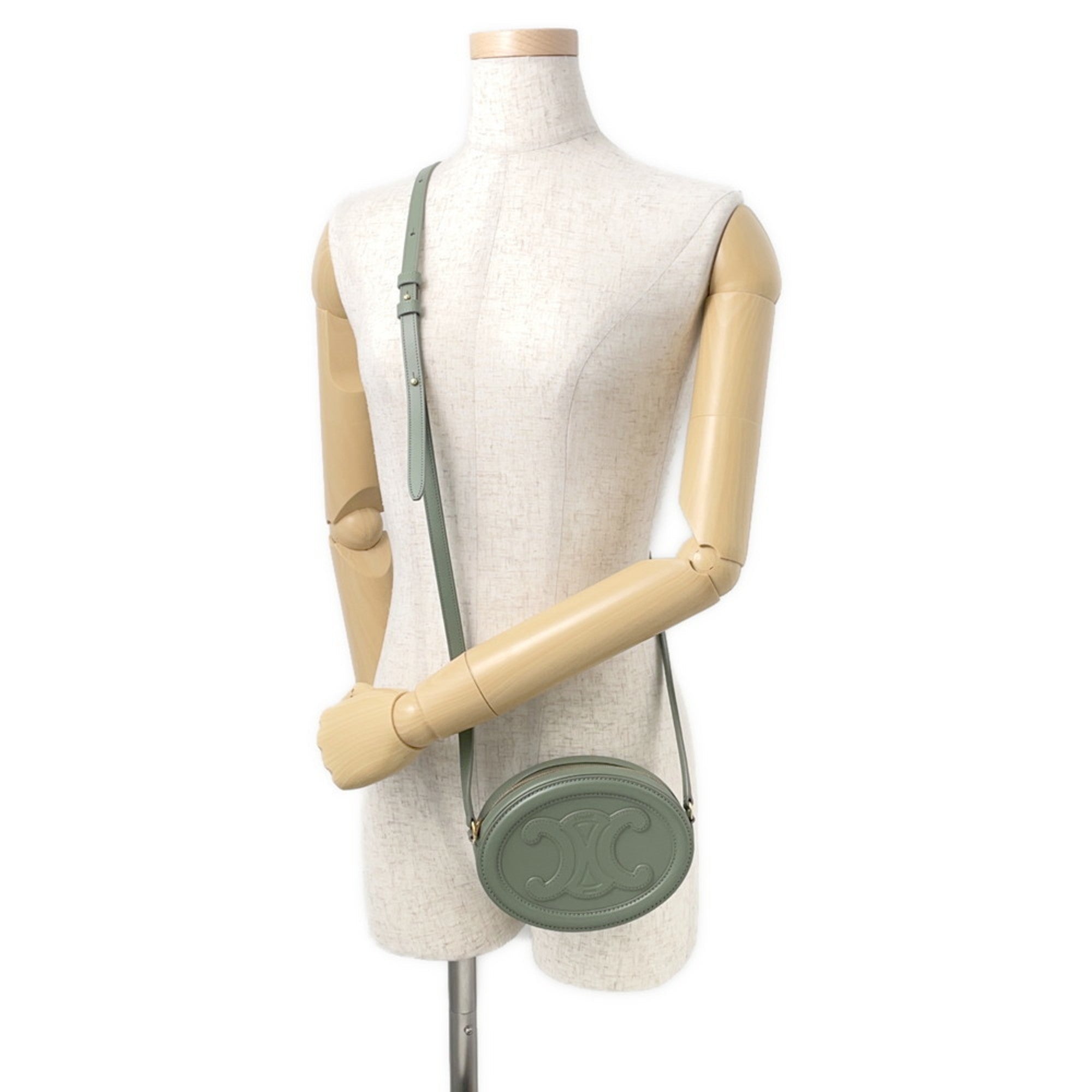 Triomphe Oval Crossbody Bag Leather