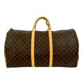 Louis Vuitton Brown Leather Pvc Boston Bag Handbag (Pre-Owned)