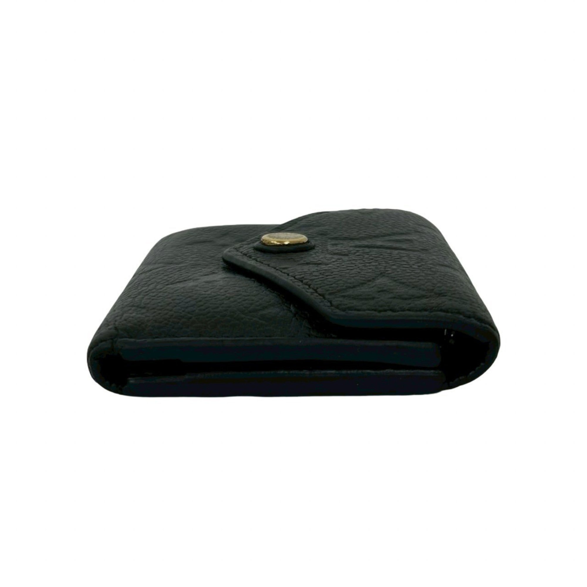 Louis Vuitton Black Leather Wallet (Tri-Fold) (Pre-Owned)