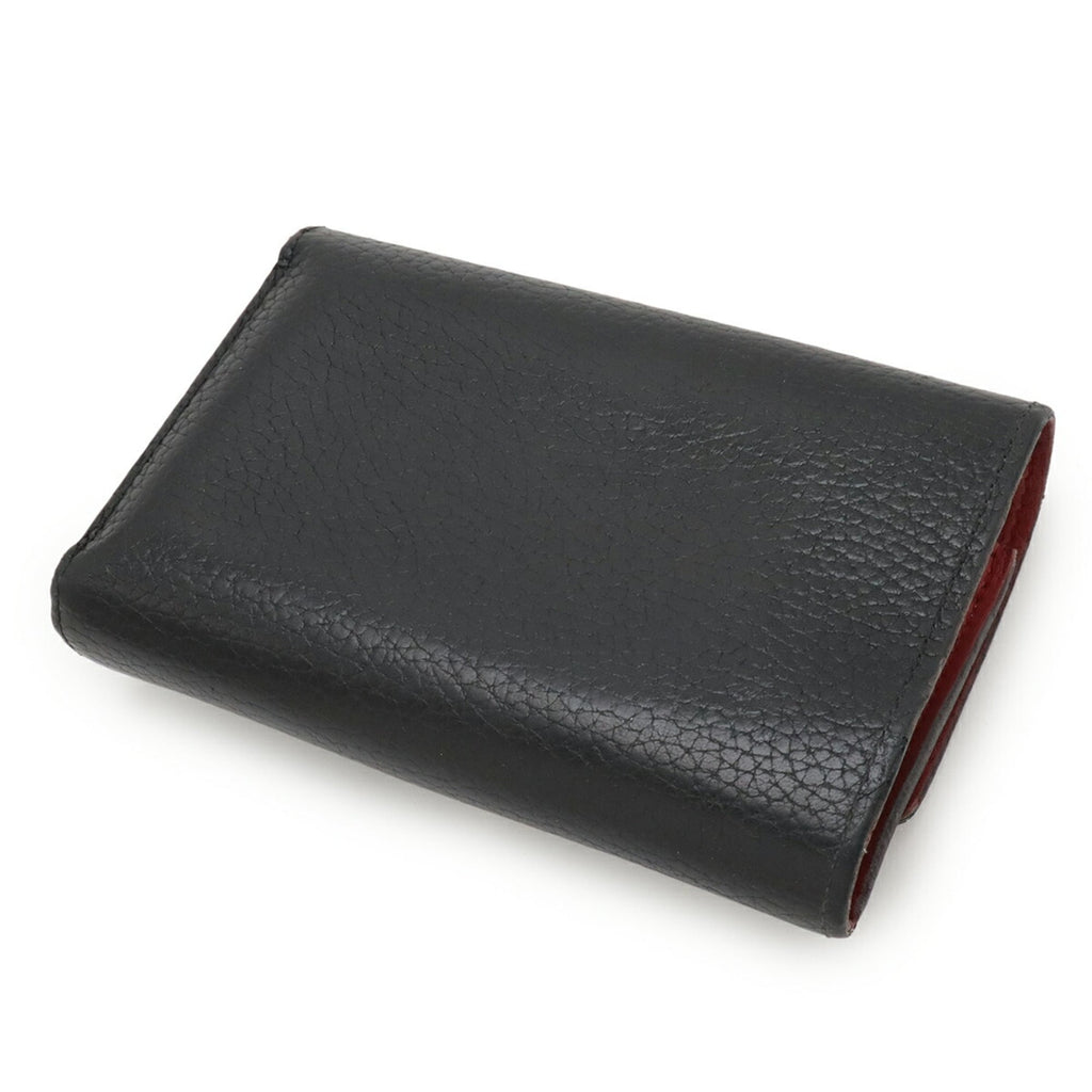 Louis Vuitton Black Galle Hot Pink Noir Leather Wallet (Tri-Fold) (Pre-Owned)