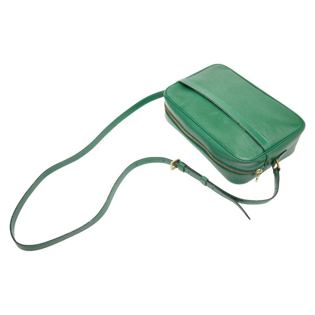 Louis Vuitton Borneo Green Leather Shoulder Bag (Pre-Owned)