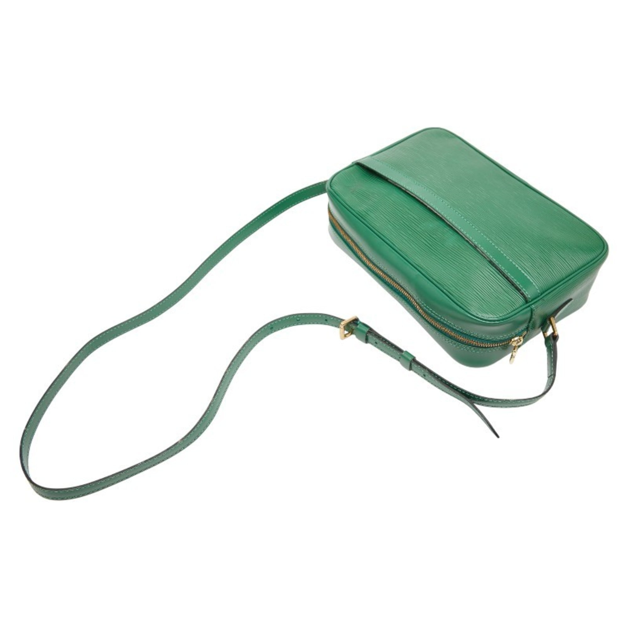 Louis Vuitton Borneo Green Leather Shoulder Bag (Pre-Owned)