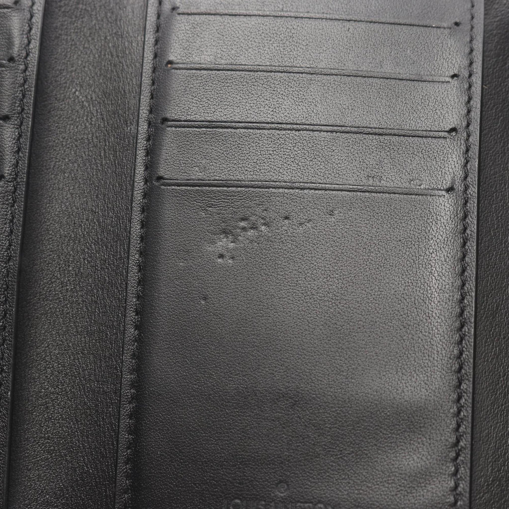 Louis Vuitton Black Leather Wallet (Tri-Fold) (Pre-Owned)
