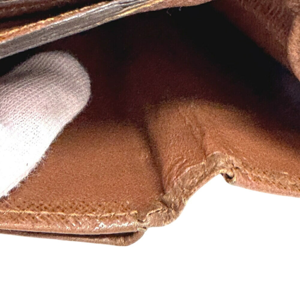Louis Vuitton Brown Leather Wallet (Tri-Fold) (Pre-Owned)