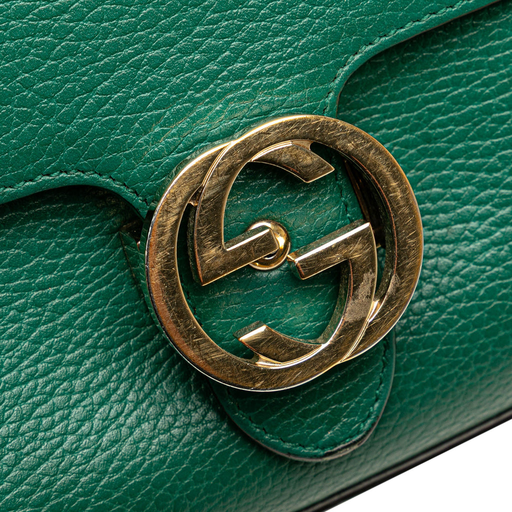 Interlocking Chain Crossbody Bag Leather Small
