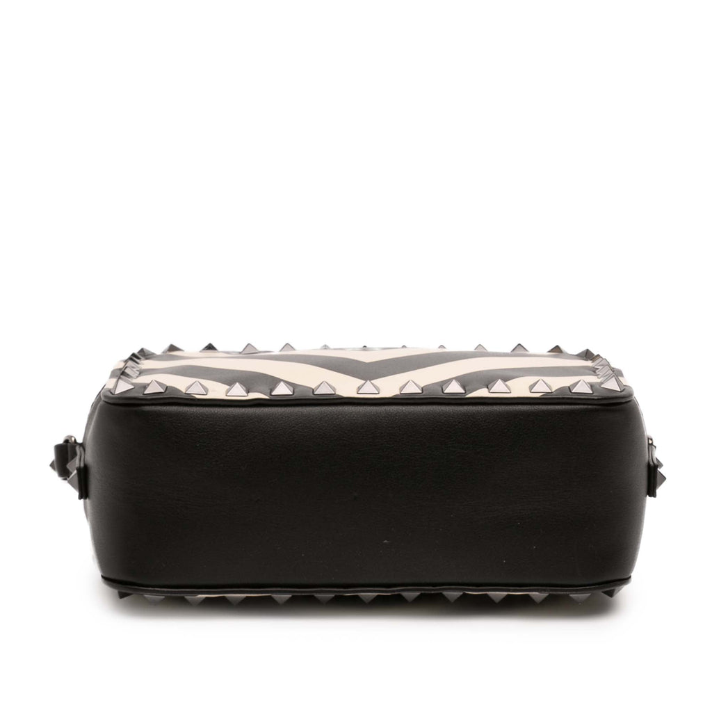 Rockstud Camera Crossbody Bag Striped Leather